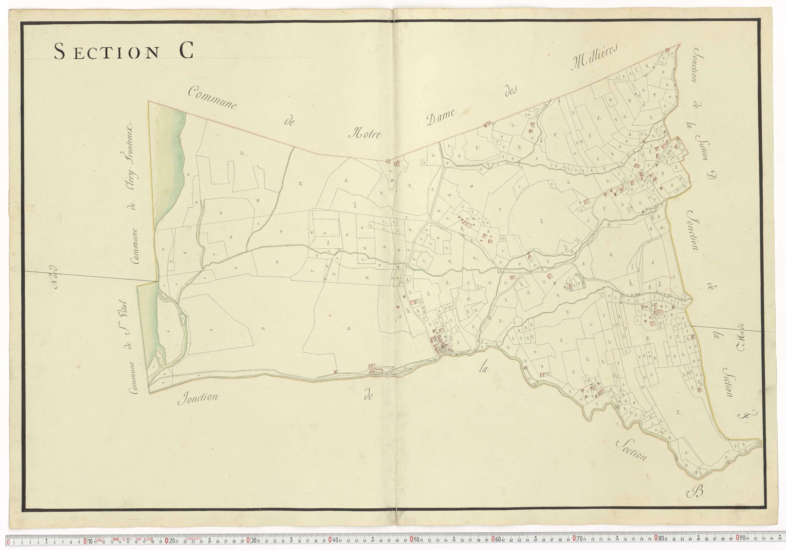 Aiguebelle - Cadastre napoléonien : plan cadastral. - Allondaz, Cléry-Frontenex, Gilly, Sainte-Hélène-des-Millières, l'Hôpital, Mercury-Gemilly, Montailleur.