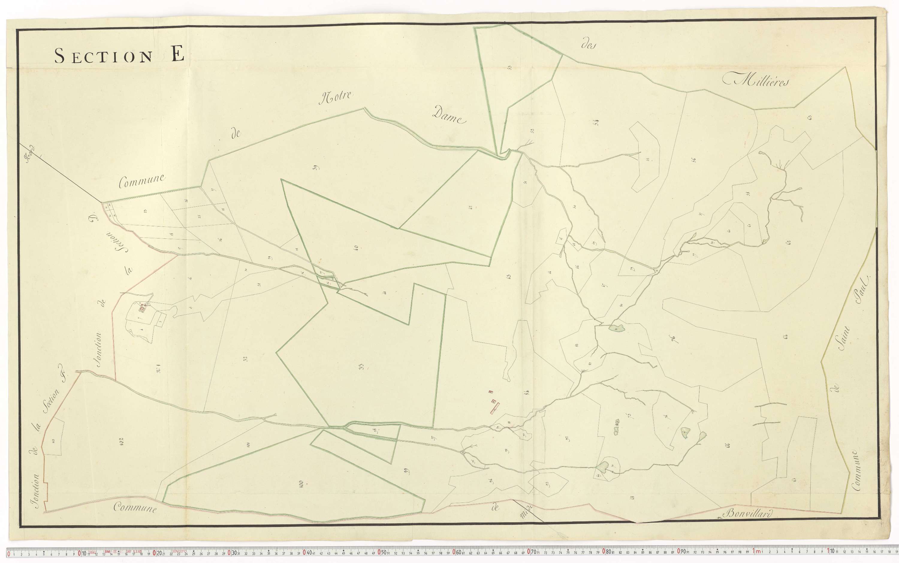 Aiguebelle - Cadastre napoléonien : plan cadastral. - Allondaz, Cléry-Frontenex, Gilly, Sainte-Hélène-des-Millières, l'Hôpital, Mercury-Gemilly, Montailleur.