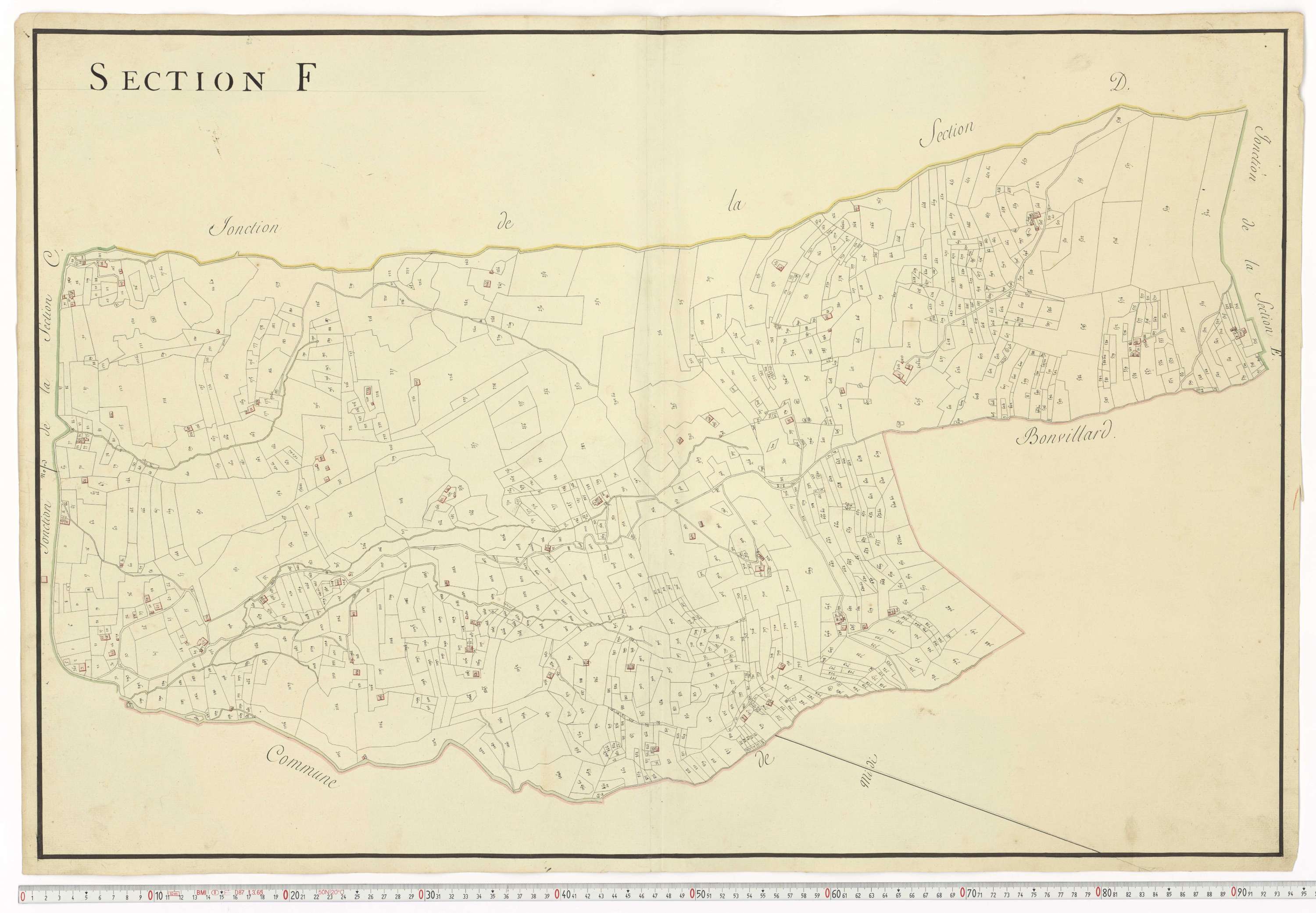 Aiguebelle - Cadastre napoléonien : plan cadastral. - Allondaz, Cléry-Frontenex, Gilly, Sainte-Hélène-des-Millières, l'Hôpital, Mercury-Gemilly, Montailleur.