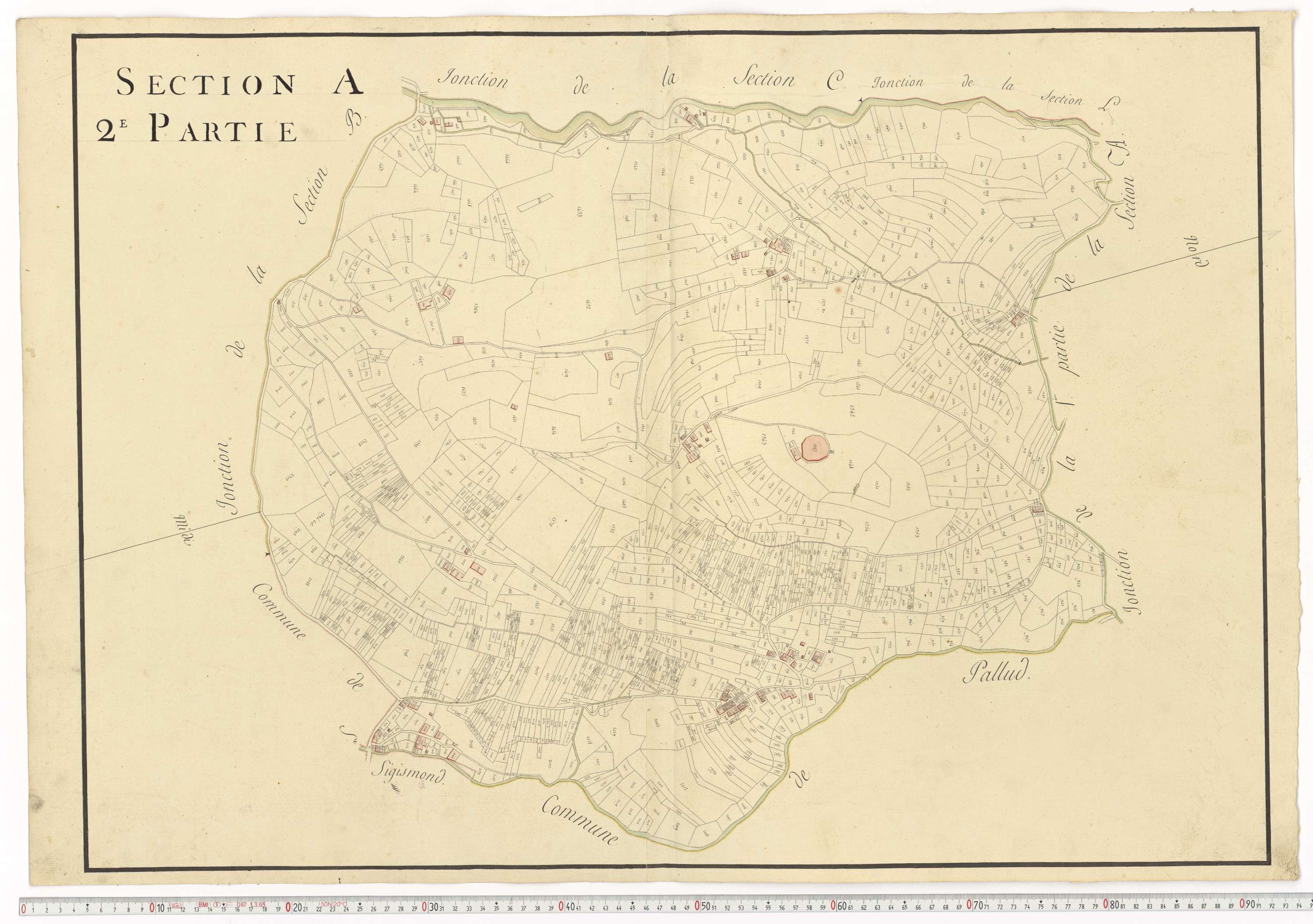 Aiguebelle - Cadastre napoléonien : plan cadastral. - Allondaz, Cléry-Frontenex, Gilly, Sainte-Hélène-des-Millières, l'Hôpital, Mercury-Gemilly, Montailleur.