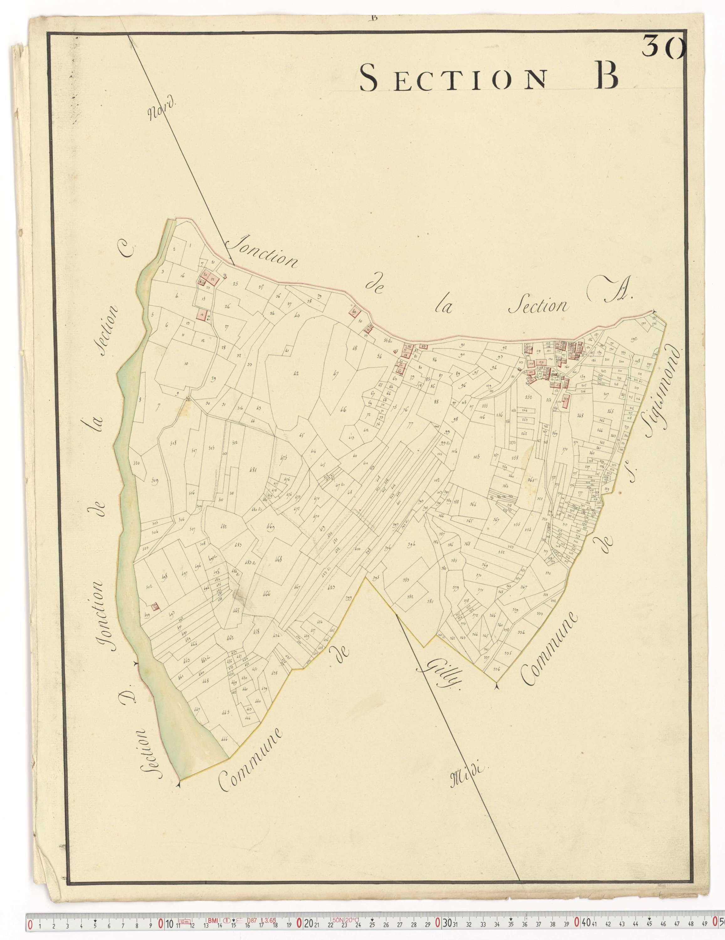 Aiguebelle - Cadastre napoléonien : plan cadastral. - Allondaz, Cléry-Frontenex, Gilly, Sainte-Hélène-des-Millières, l'Hôpital, Mercury-Gemilly, Montailleur.