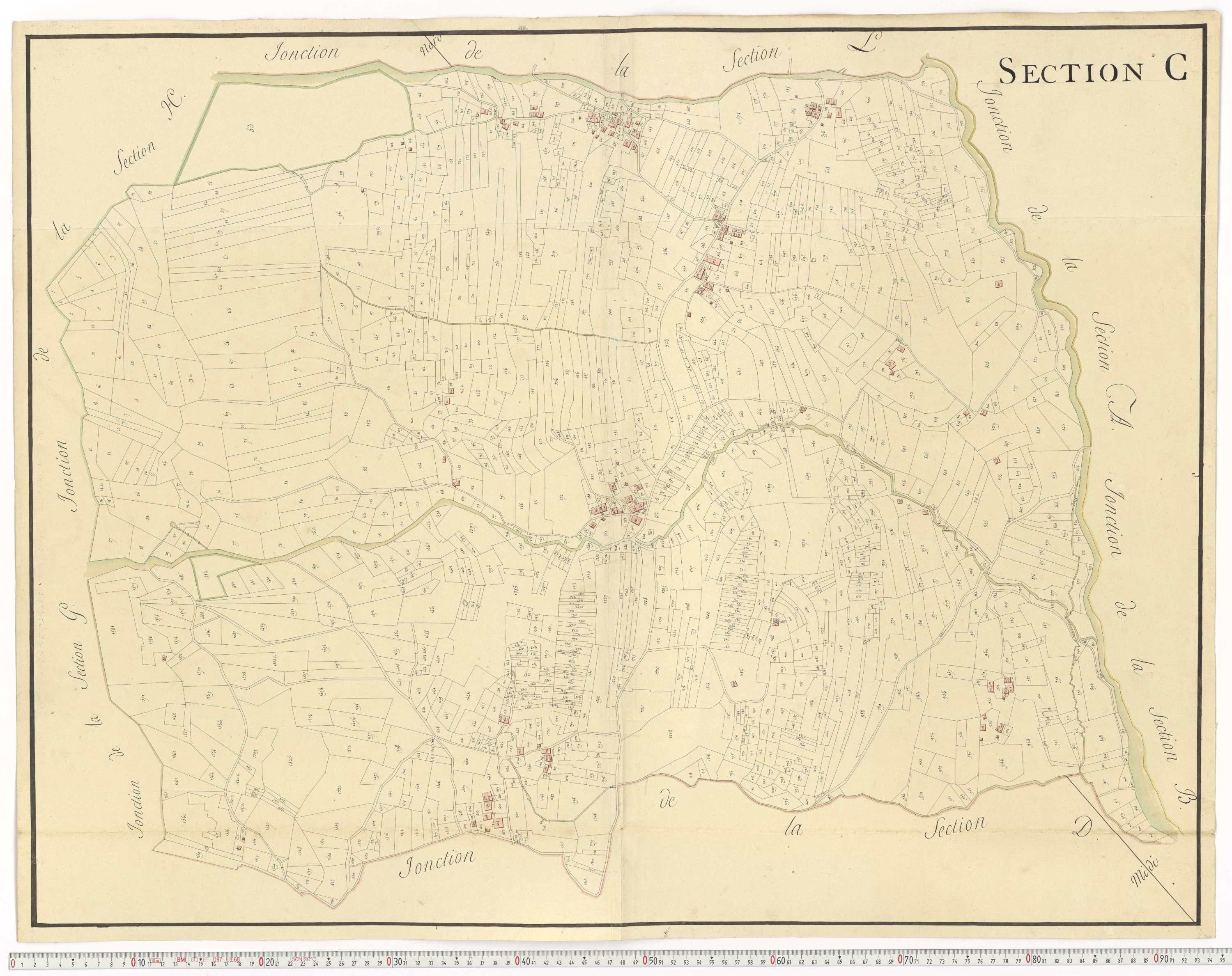Aiguebelle - Cadastre napoléonien : plan cadastral. - Allondaz, Cléry-Frontenex, Gilly, Sainte-Hélène-des-Millières, l'Hôpital, Mercury-Gemilly, Montailleur.