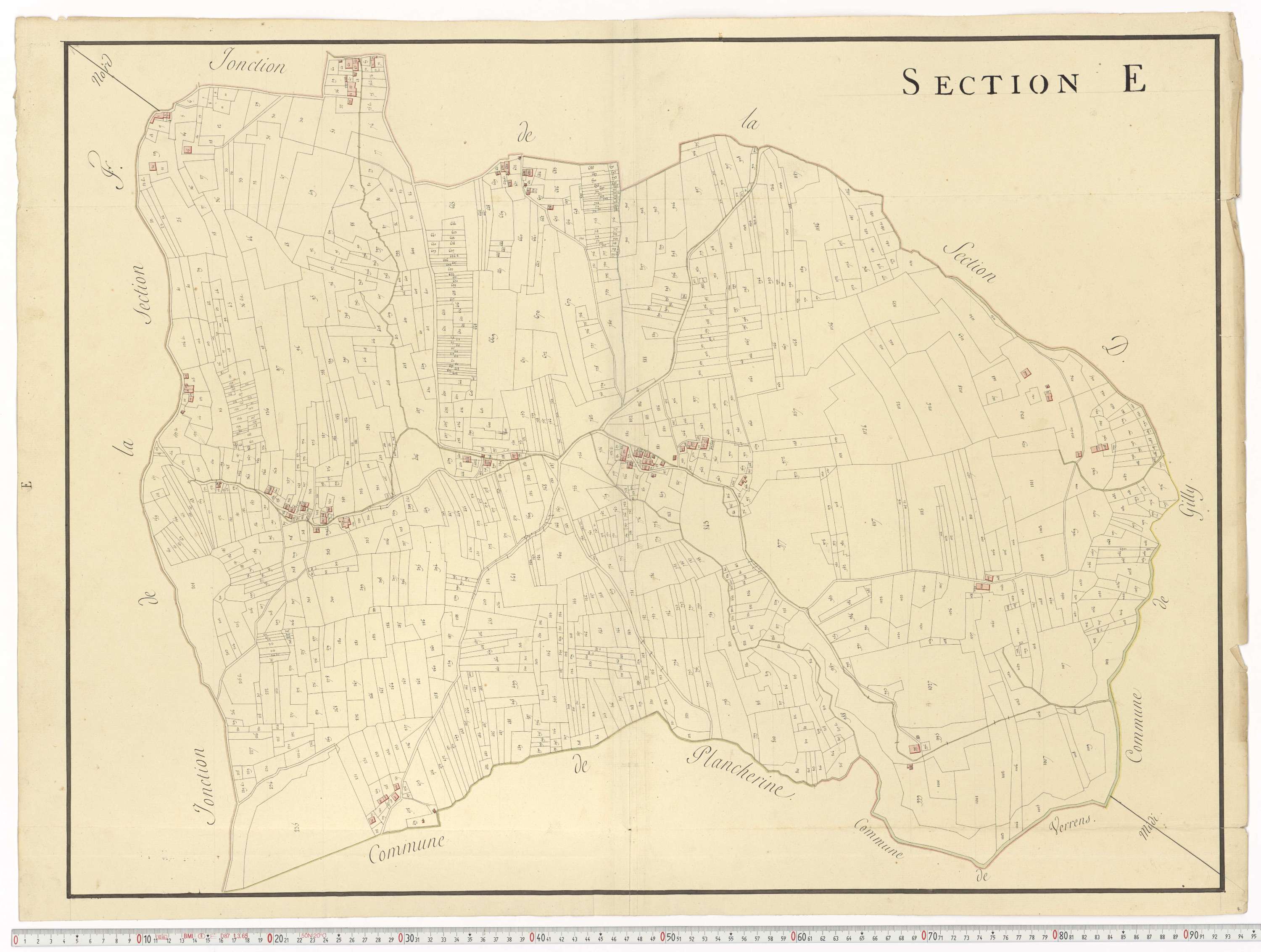 Aiguebelle - Cadastre napoléonien : plan cadastral. - Allondaz, Cléry-Frontenex, Gilly, Sainte-Hélène-des-Millières, l'Hôpital, Mercury-Gemilly, Montailleur.