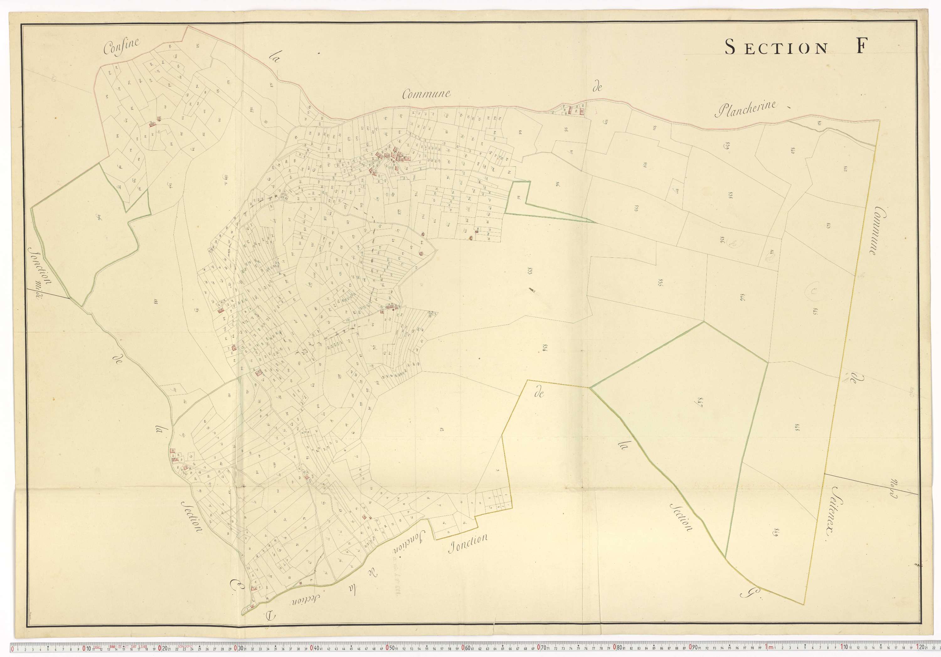 Aiguebelle - Cadastre napoléonien : plan cadastral. - Allondaz, Cléry-Frontenex, Gilly, Sainte-Hélène-des-Millières, l'Hôpital, Mercury-Gemilly, Montailleur.
