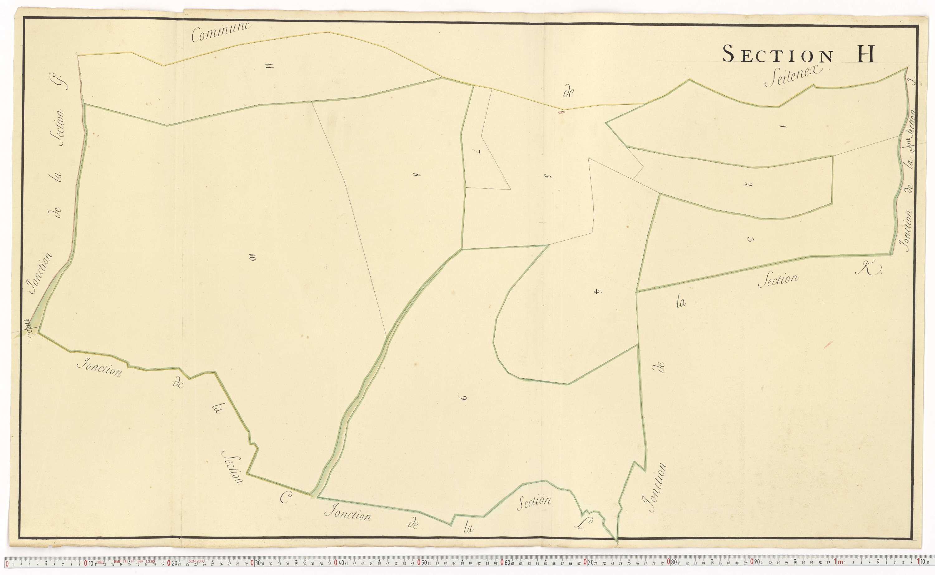 Aiguebelle - Cadastre napoléonien : plan cadastral. - Allondaz, Cléry-Frontenex, Gilly, Sainte-Hélène-des-Millières, l'Hôpital, Mercury-Gemilly, Montailleur.