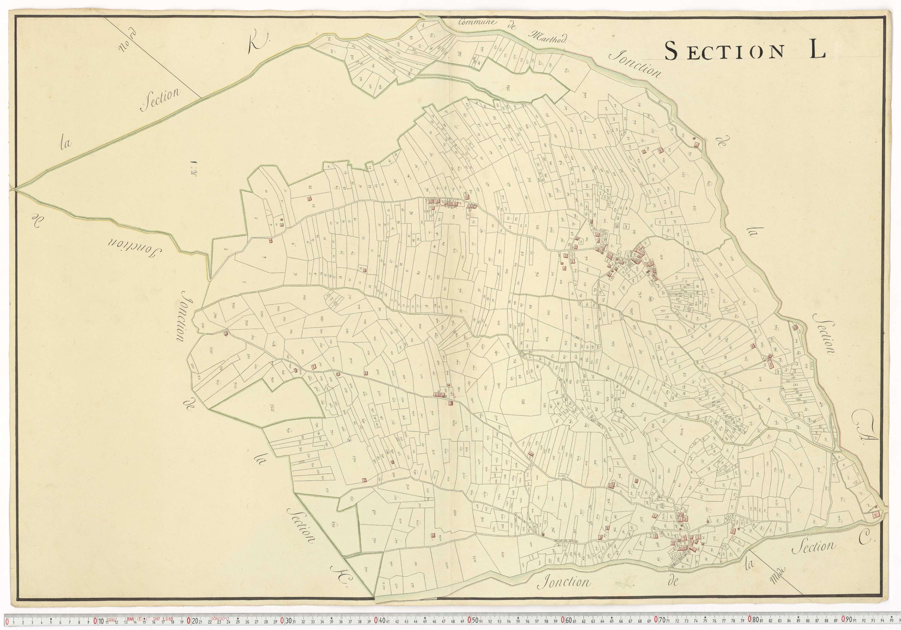 Aiguebelle - Cadastre napoléonien : plan cadastral. - Allondaz, Cléry-Frontenex, Gilly, Sainte-Hélène-des-Millières, l'Hôpital, Mercury-Gemilly, Montailleur.