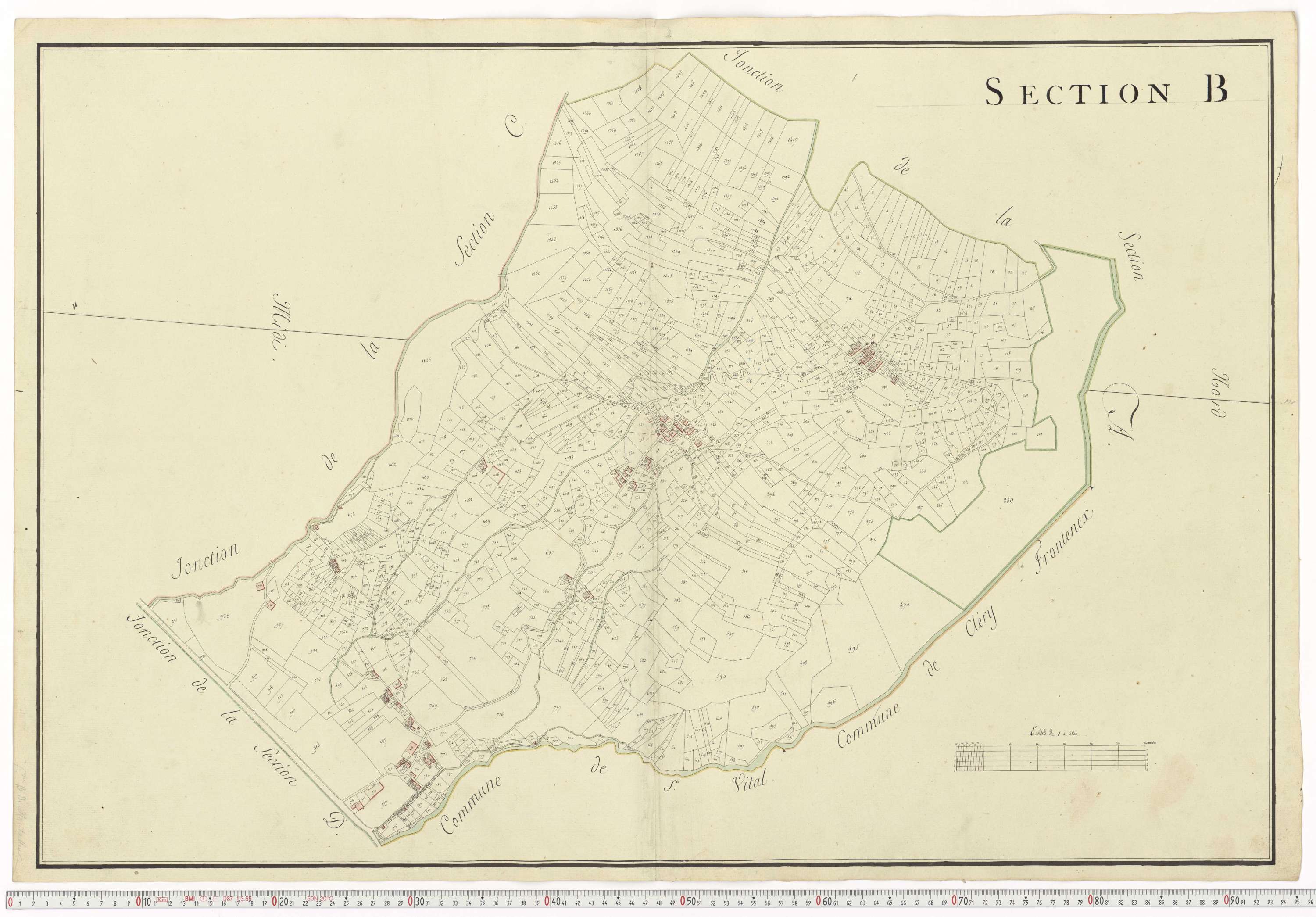 Aiguebelle - Cadastre napoléonien : plan cadastral. - Allondaz, Cléry-Frontenex, Gilly, Sainte-Hélène-des-Millières, l'Hôpital, Mercury-Gemilly, Montailleur.