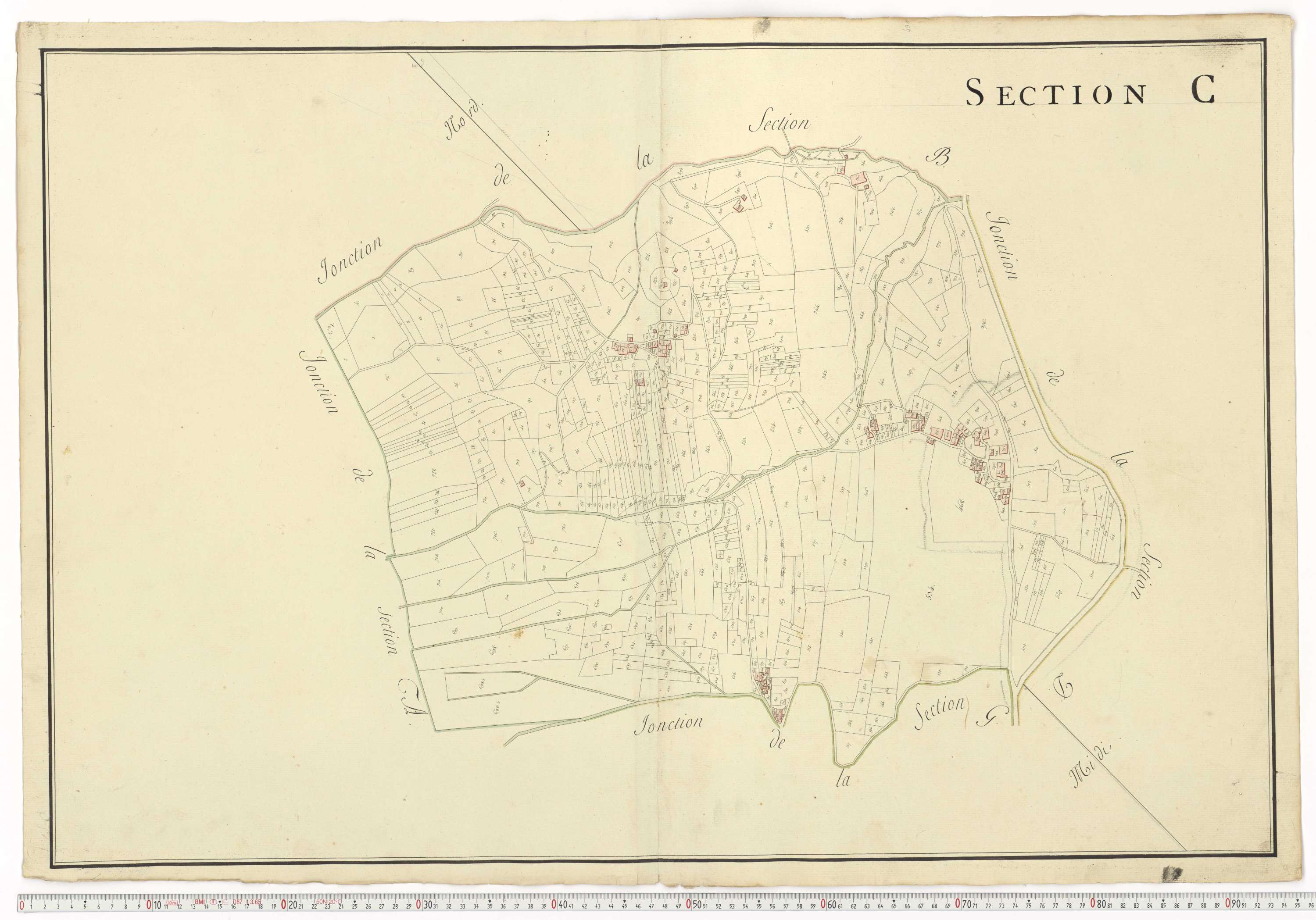 Aiguebelle - Cadastre napoléonien : plan cadastral. - Allondaz, Cléry-Frontenex, Gilly, Sainte-Hélène-des-Millières, l'Hôpital, Mercury-Gemilly, Montailleur.
