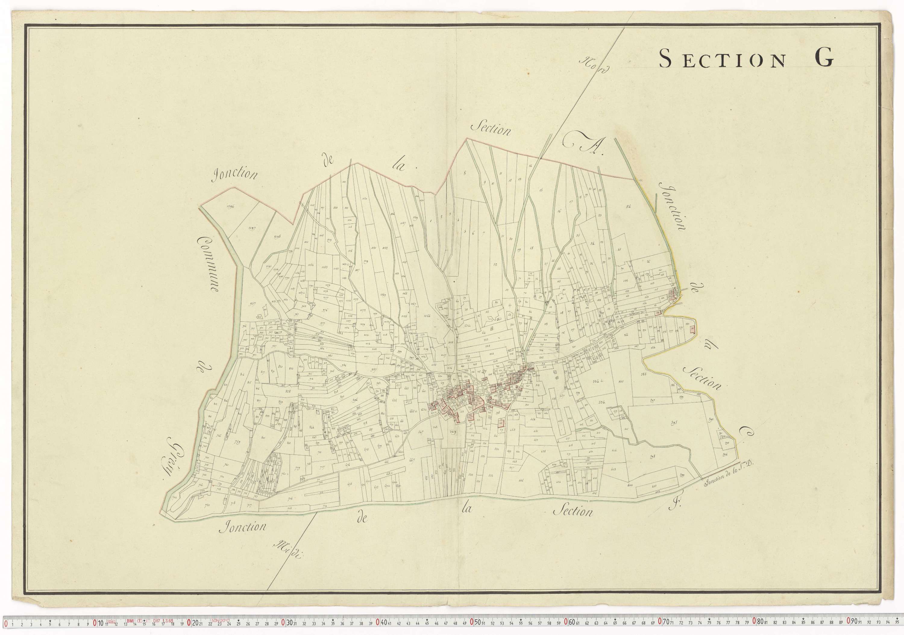Aiguebelle - Cadastre napoléonien : plan cadastral. - Allondaz, Cléry-Frontenex, Gilly, Sainte-Hélène-des-Millières, l'Hôpital, Mercury-Gemilly, Montailleur.
