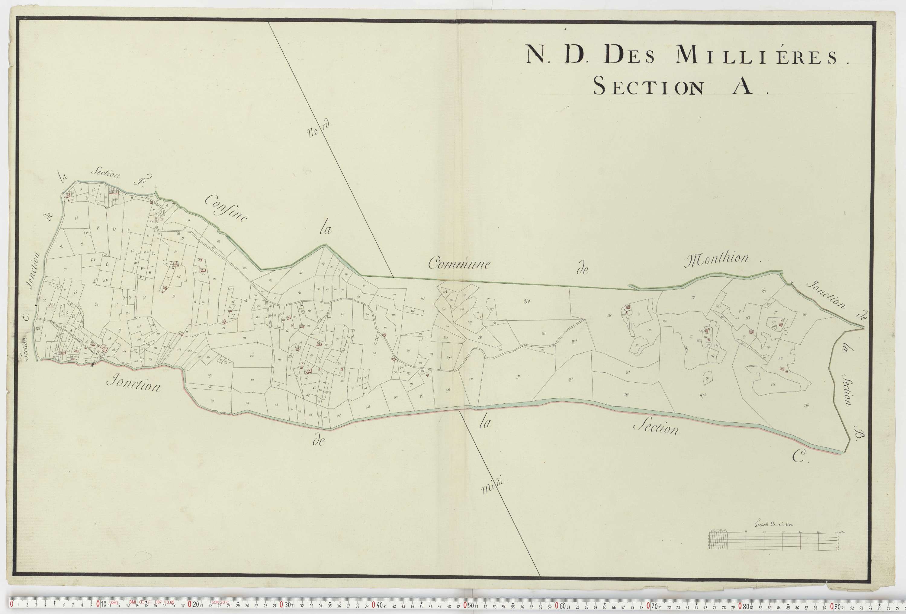 Aiguebelle - Cadastre napoléonien : plan cadastral. - Notre-Dame-des-Millières, Pallud, Plancherine, Saint-Sigismond, Thénésol, Tournon, Verrens-Arvey, Saint-Vital.