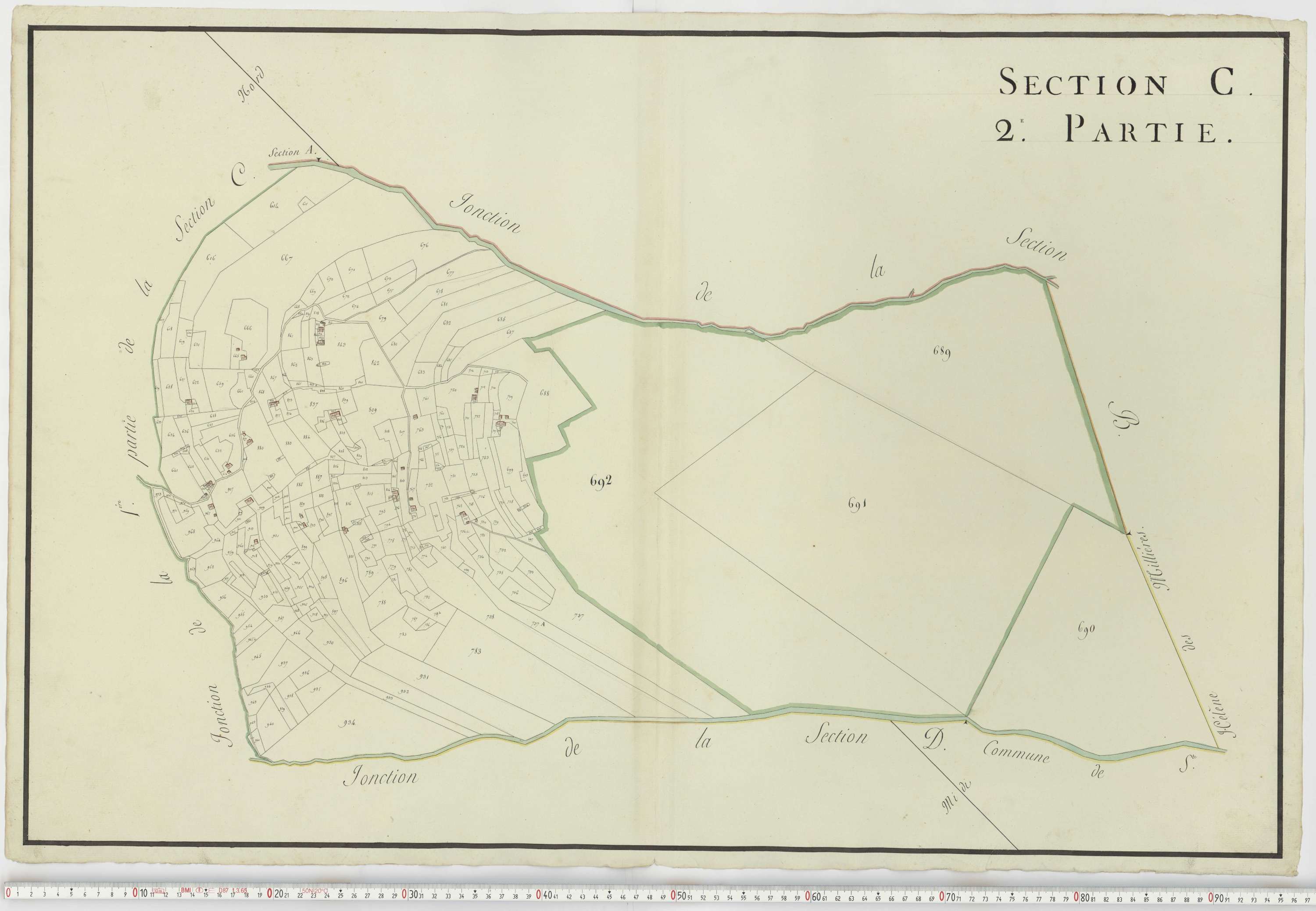 Aiguebelle - Cadastre napoléonien : plan cadastral. - Notre-Dame-des-Millières, Pallud, Plancherine, Saint-Sigismond, Thénésol, Tournon, Verrens-Arvey, Saint-Vital.