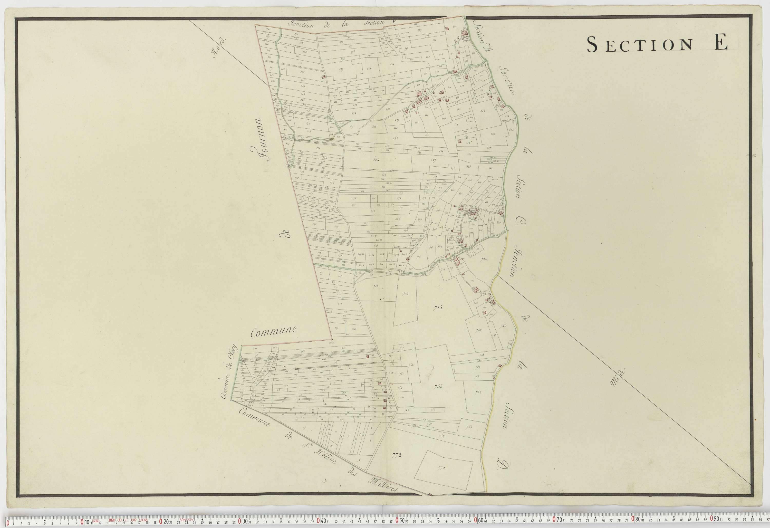 Aiguebelle - Cadastre napoléonien : plan cadastral. - Notre-Dame-des-Millières, Pallud, Plancherine, Saint-Sigismond, Thénésol, Tournon, Verrens-Arvey, Saint-Vital.