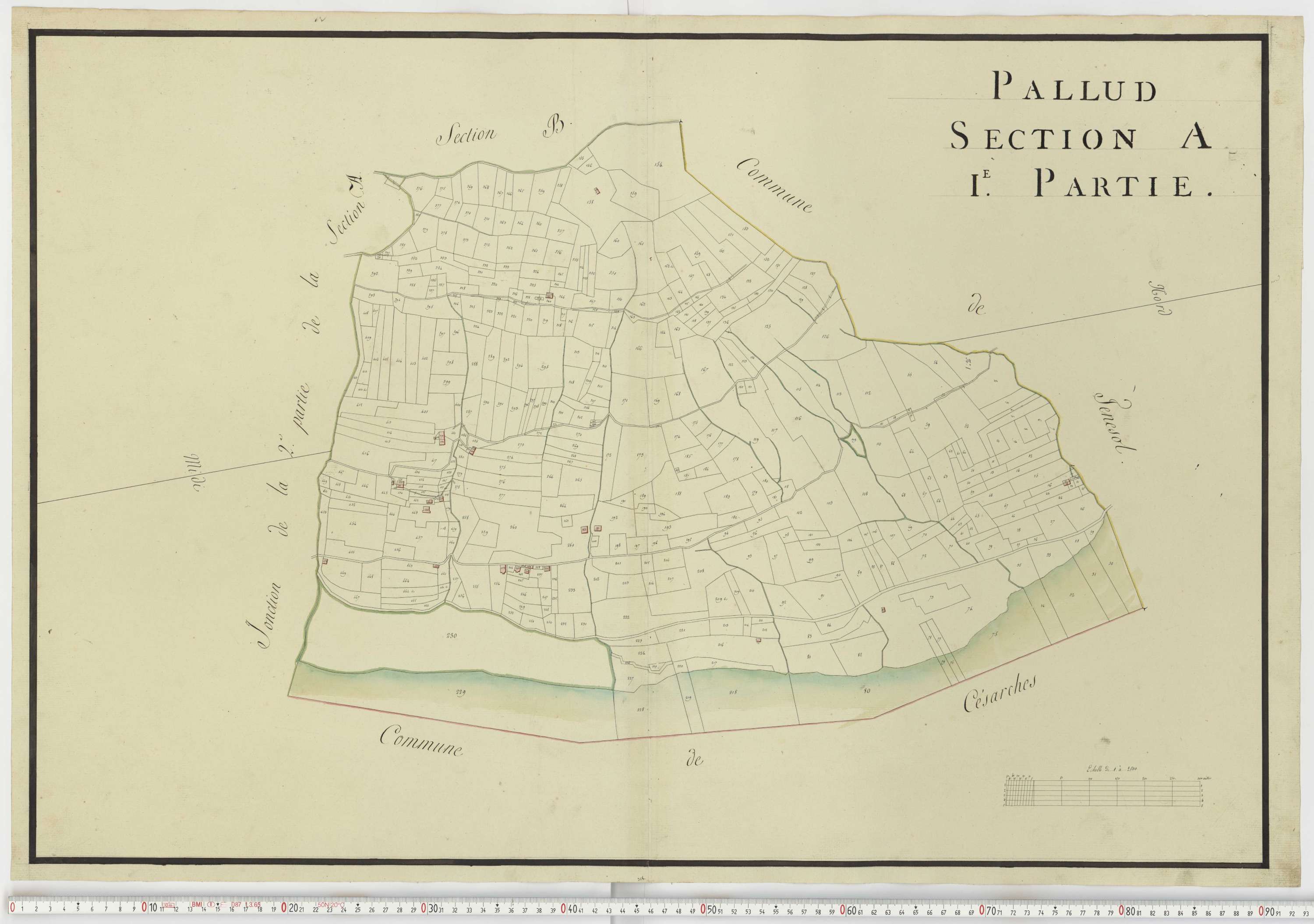 Aiguebelle - Cadastre napoléonien : plan cadastral. - Notre-Dame-des-Millières, Pallud, Plancherine, Saint-Sigismond, Thénésol, Tournon, Verrens-Arvey, Saint-Vital.