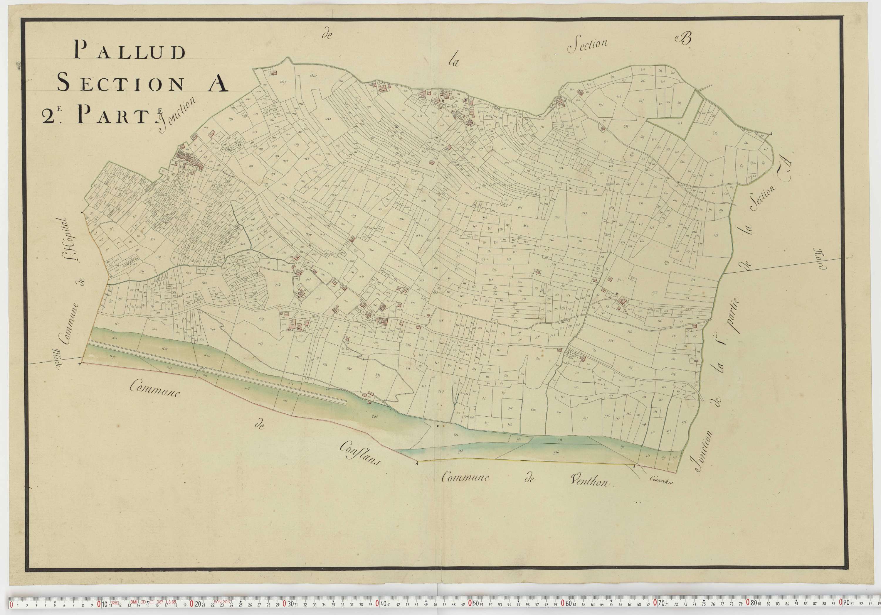 Aiguebelle - Cadastre napoléonien : plan cadastral. - Notre-Dame-des-Millières, Pallud, Plancherine, Saint-Sigismond, Thénésol, Tournon, Verrens-Arvey, Saint-Vital.