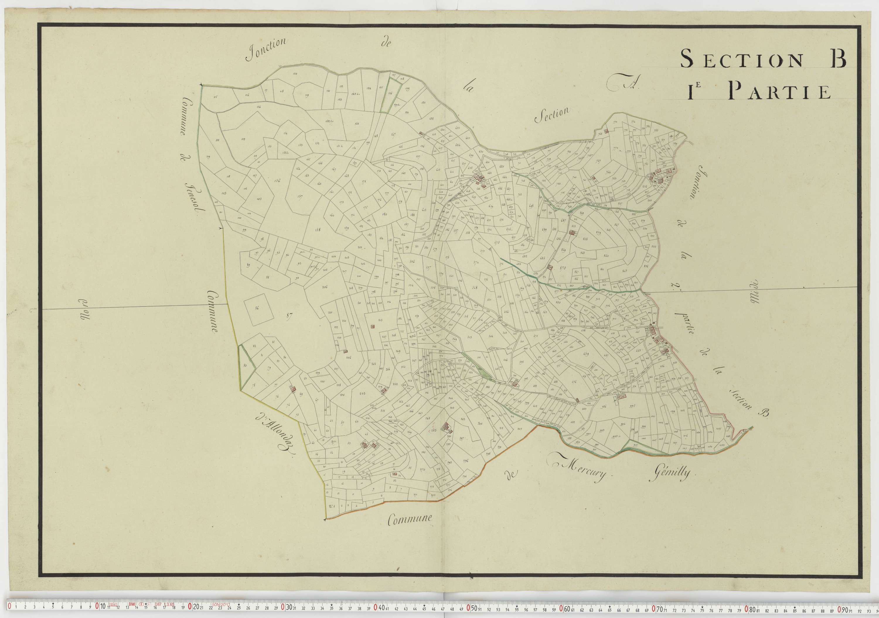 Aiguebelle - Cadastre napoléonien : plan cadastral. - Notre-Dame-des-Millières, Pallud, Plancherine, Saint-Sigismond, Thénésol, Tournon, Verrens-Arvey, Saint-Vital.