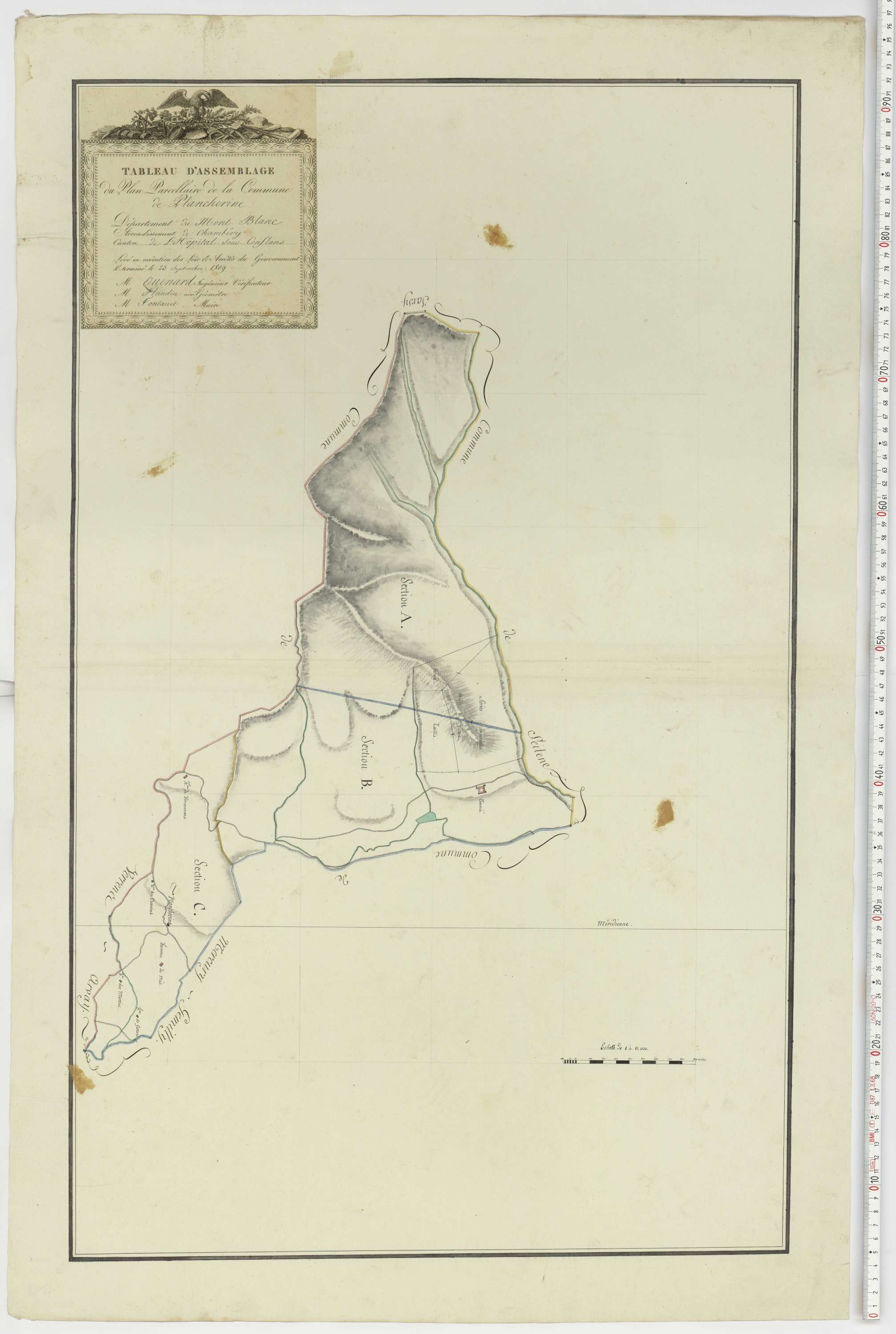 Aiguebelle - Cadastre napoléonien : plan cadastral. - Notre-Dame-des-Millières, Pallud, Plancherine, Saint-Sigismond, Thénésol, Tournon, Verrens-Arvey, Saint-Vital.
