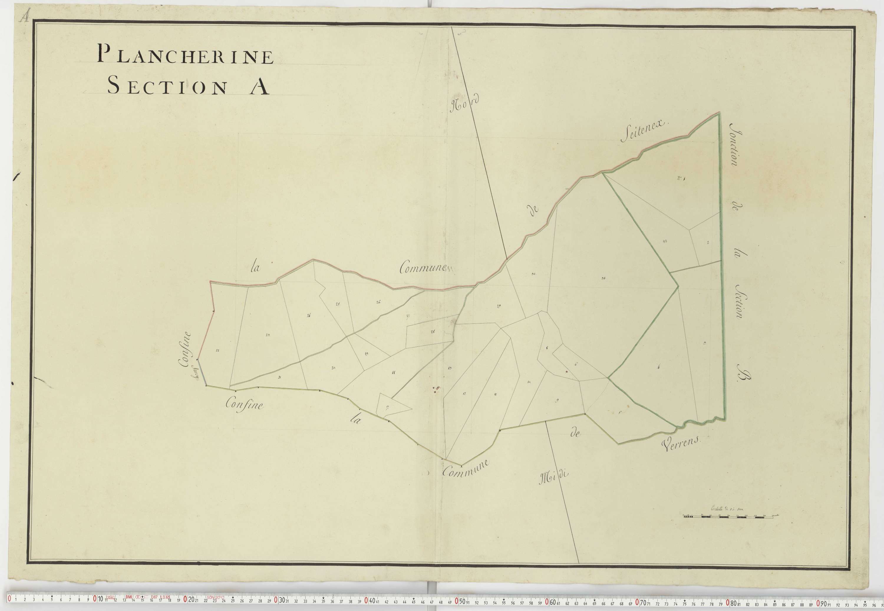Aiguebelle - Cadastre napoléonien : plan cadastral. - Notre-Dame-des-Millières, Pallud, Plancherine, Saint-Sigismond, Thénésol, Tournon, Verrens-Arvey, Saint-Vital.