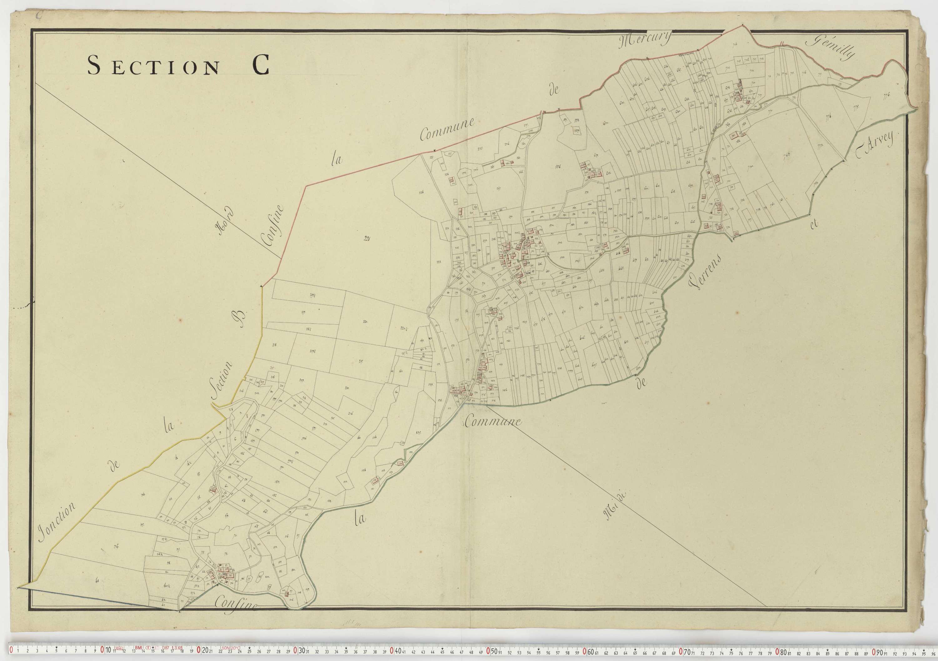 Aiguebelle - Cadastre napoléonien : plan cadastral. - Notre-Dame-des-Millières, Pallud, Plancherine, Saint-Sigismond, Thénésol, Tournon, Verrens-Arvey, Saint-Vital.
