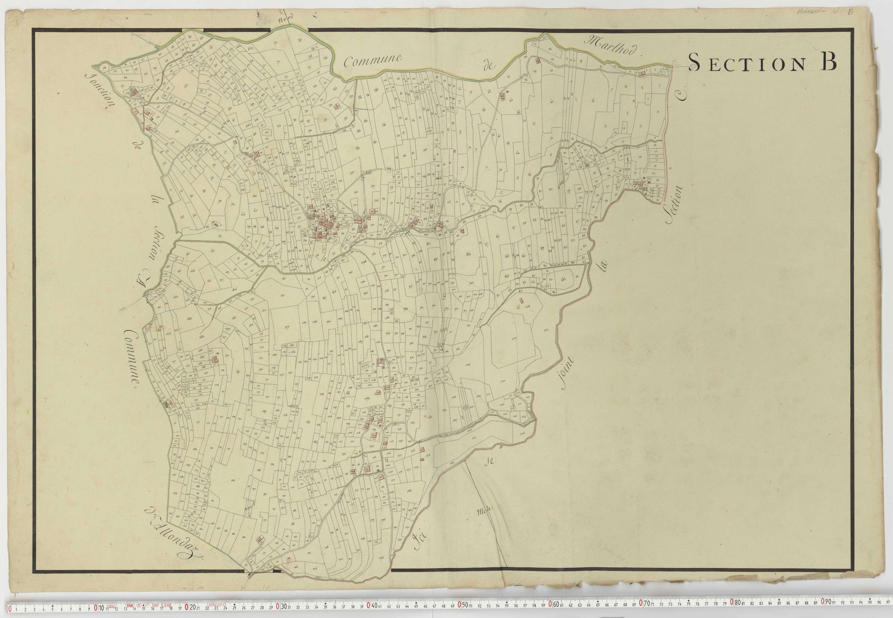 Aiguebelle - Cadastre napoléonien : plan cadastral. - Notre-Dame-des-Millières, Pallud, Plancherine, Saint-Sigismond, Thénésol, Tournon, Verrens-Arvey, Saint-Vital.