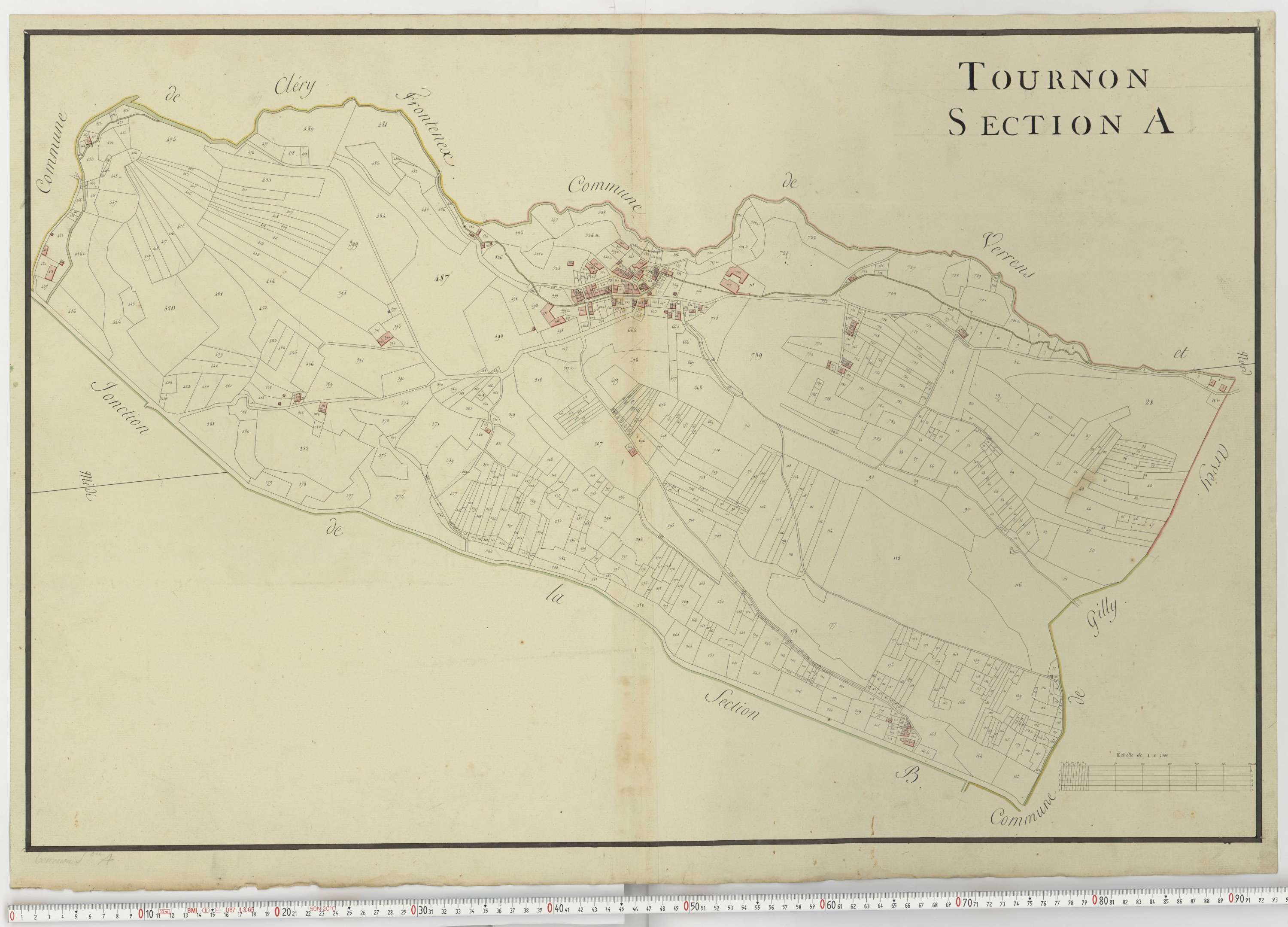 Aiguebelle - Cadastre napoléonien : plan cadastral. - Notre-Dame-des-Millières, Pallud, Plancherine, Saint-Sigismond, Thénésol, Tournon, Verrens-Arvey, Saint-Vital.