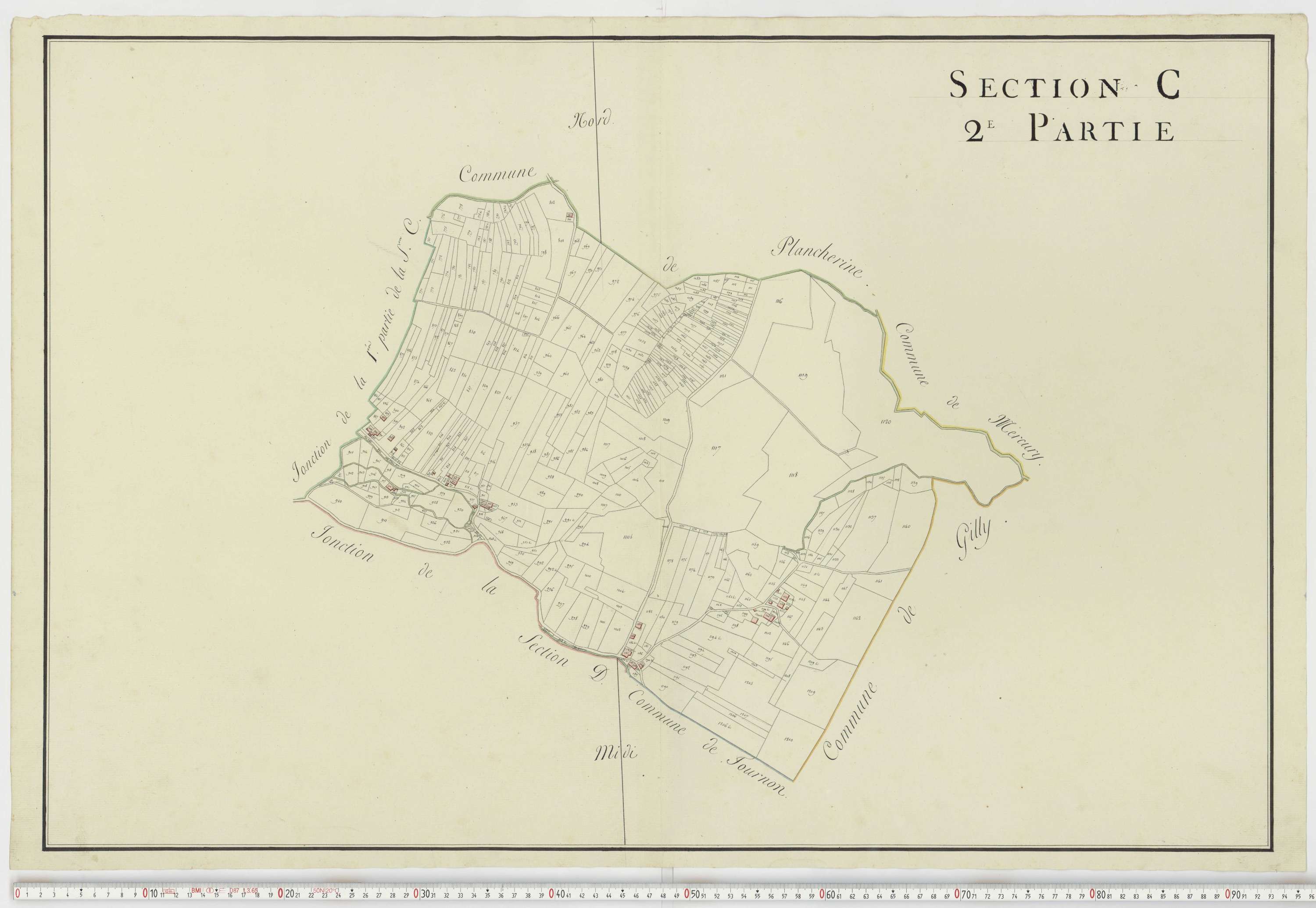 Aiguebelle - Cadastre napoléonien : plan cadastral. - Notre-Dame-des-Millières, Pallud, Plancherine, Saint-Sigismond, Thénésol, Tournon, Verrens-Arvey, Saint-Vital.
