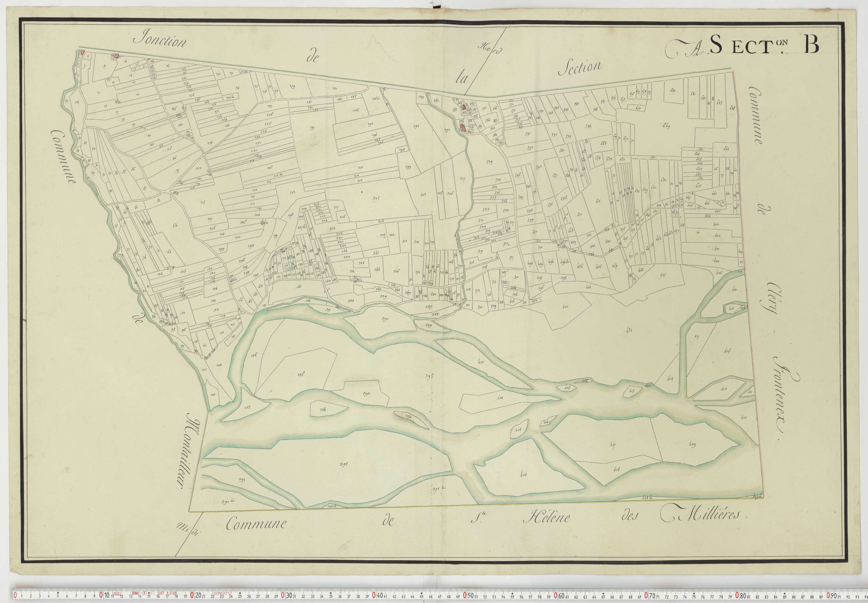Aiguebelle - Cadastre napoléonien : plan cadastral. - Notre-Dame-des-Millières, Pallud, Plancherine, Saint-Sigismond, Thénésol, Tournon, Verrens-Arvey, Saint-Vital.