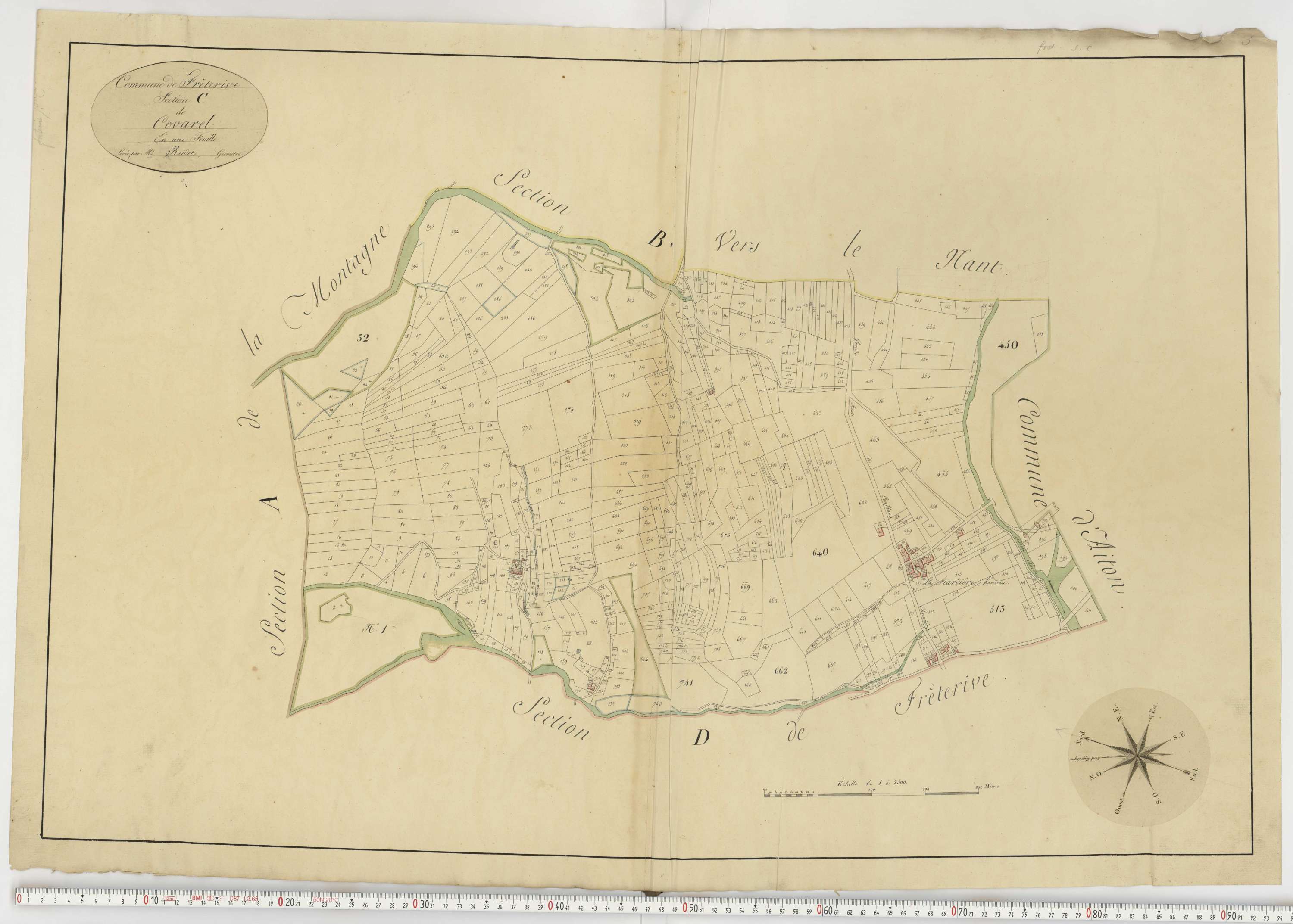 Aiguebelle - Cadastre napoléonien : plan cadastral. - Fréterive, Grésy, Saint-Jean-de-la-Porte, Saint-Pierre-d'Albigny.