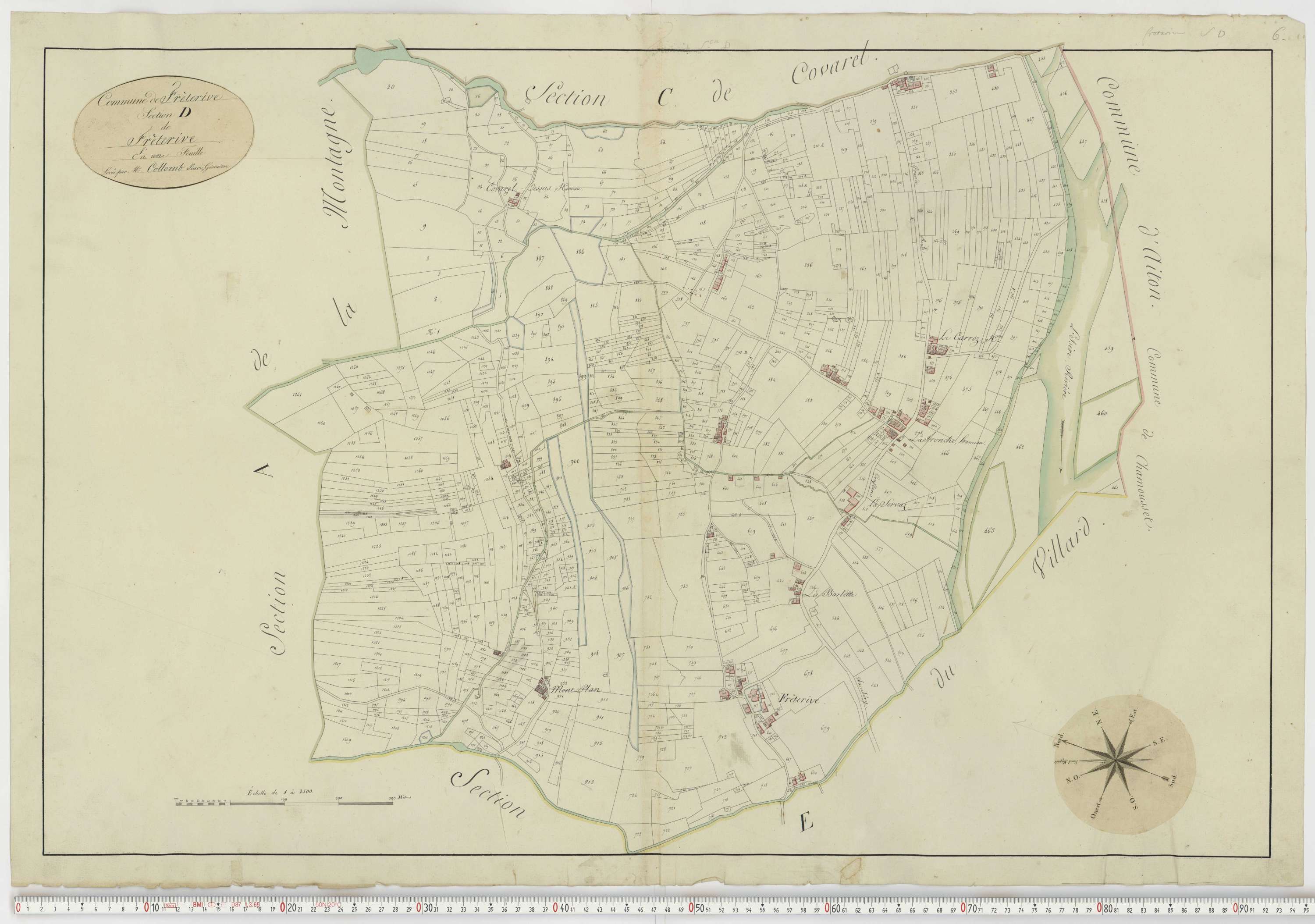 Aiguebelle - Cadastre napoléonien : plan cadastral. - Fréterive, Grésy, Saint-Jean-de-la-Porte, Saint-Pierre-d'Albigny.