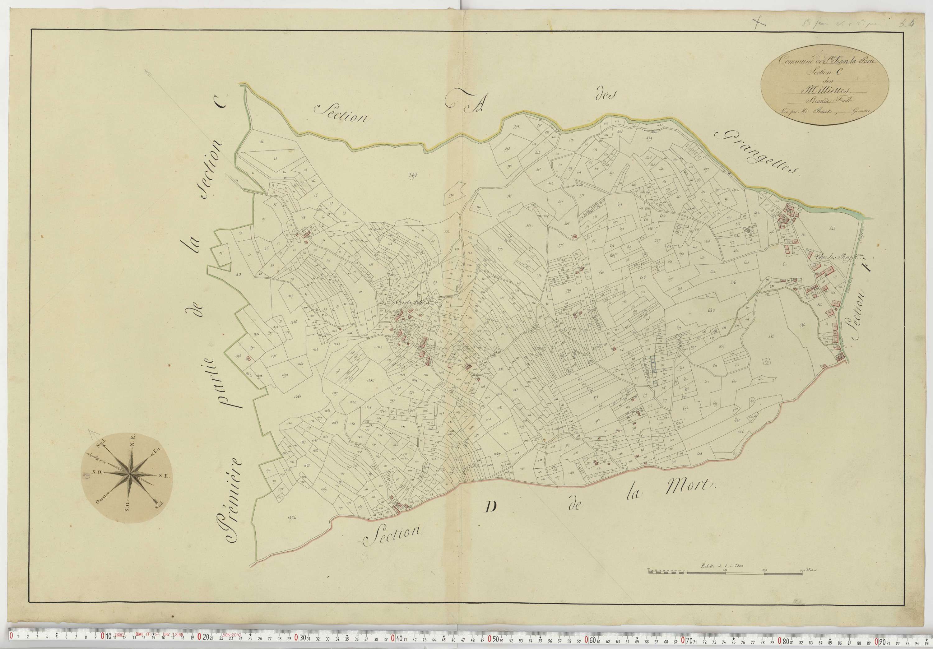 Aiguebelle - Cadastre napoléonien : plan cadastral. - Fréterive, Grésy, Saint-Jean-de-la-Porte, Saint-Pierre-d'Albigny.