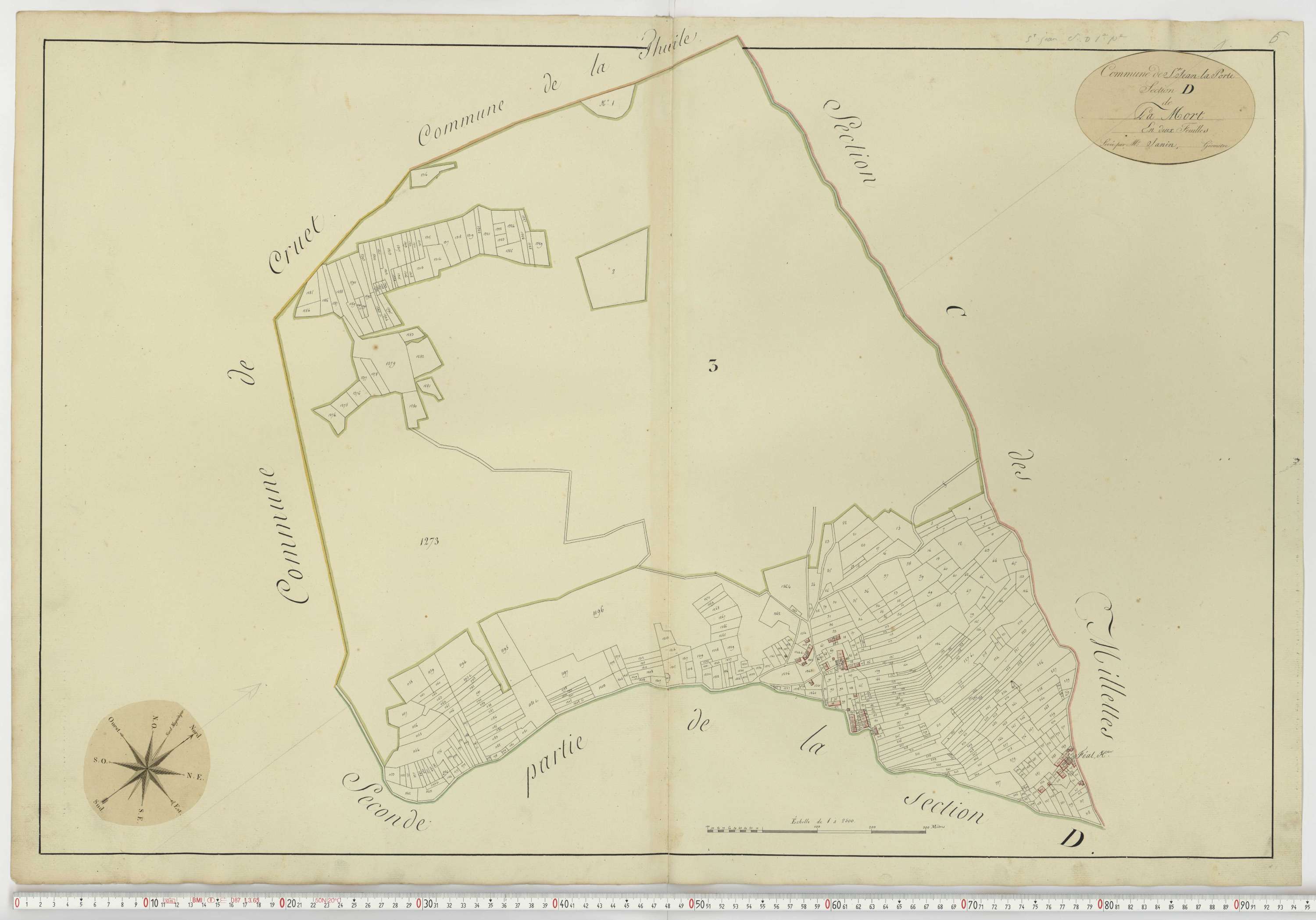 Aiguebelle - Cadastre napoléonien : plan cadastral. - Fréterive, Grésy, Saint-Jean-de-la-Porte, Saint-Pierre-d'Albigny.