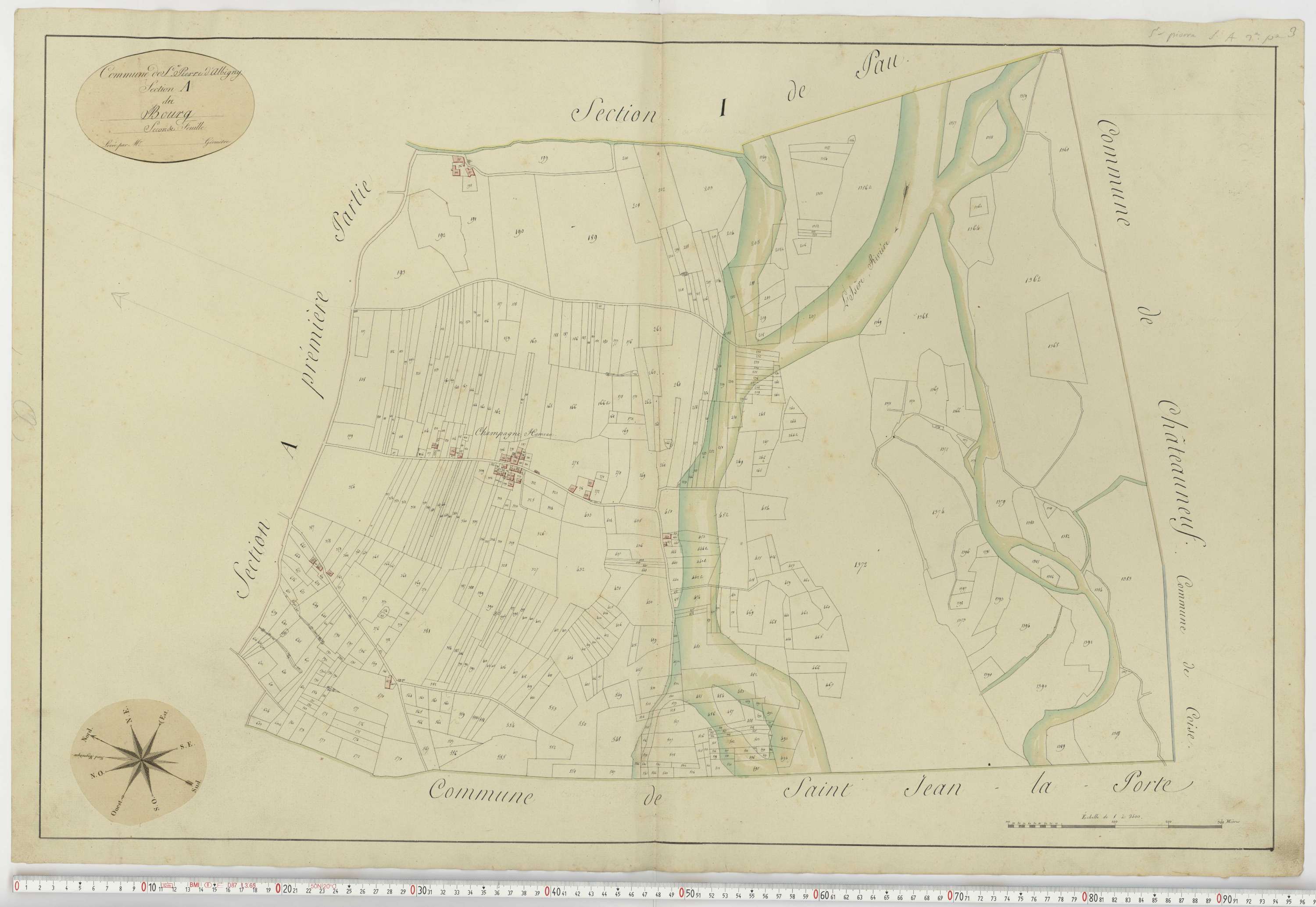 Aiguebelle - Cadastre napoléonien : plan cadastral. - Fréterive, Grésy, Saint-Jean-de-la-Porte, Saint-Pierre-d'Albigny.