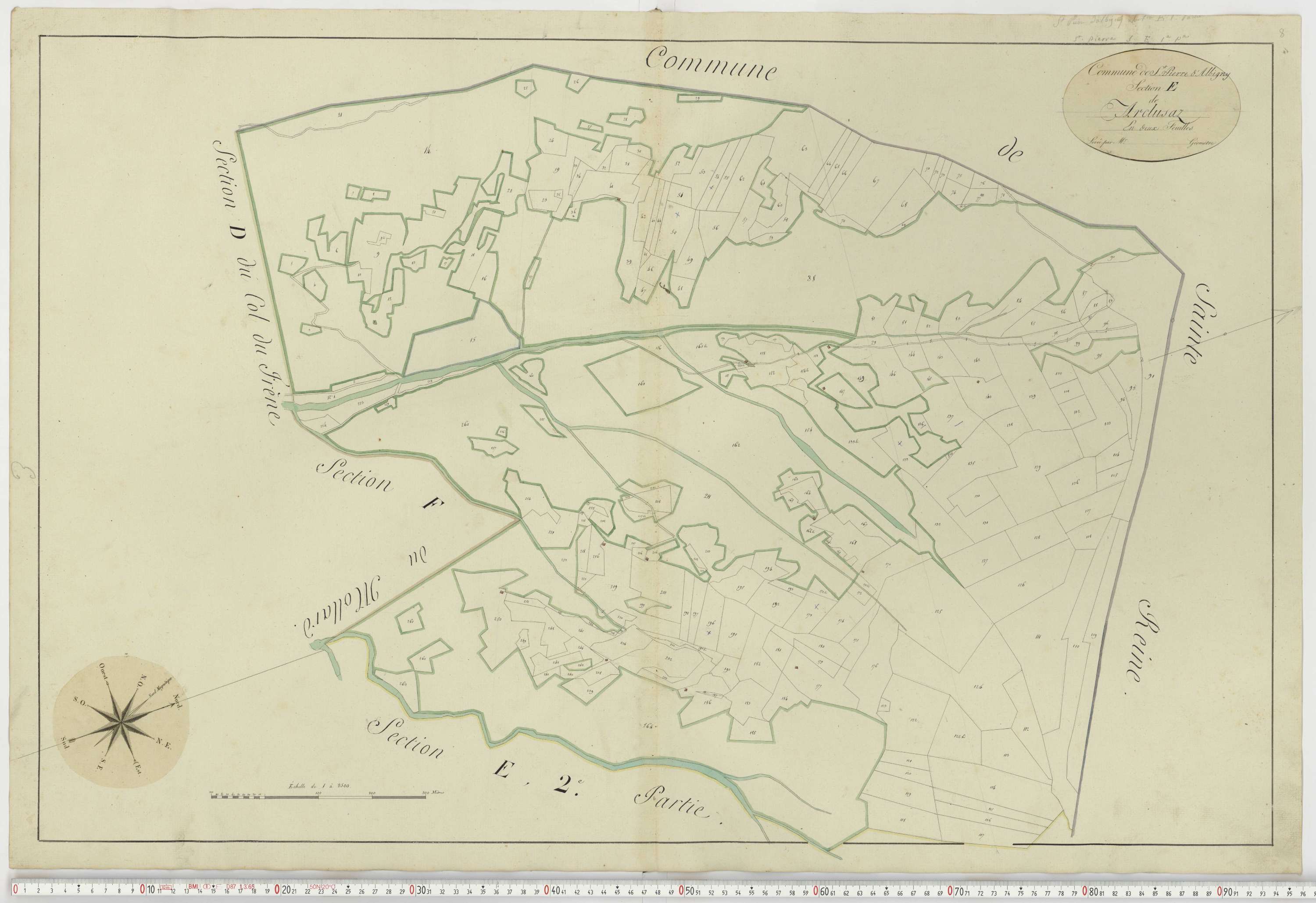 Aiguebelle - Cadastre napoléonien : plan cadastral. - Fréterive, Grésy, Saint-Jean-de-la-Porte, Saint-Pierre-d'Albigny.