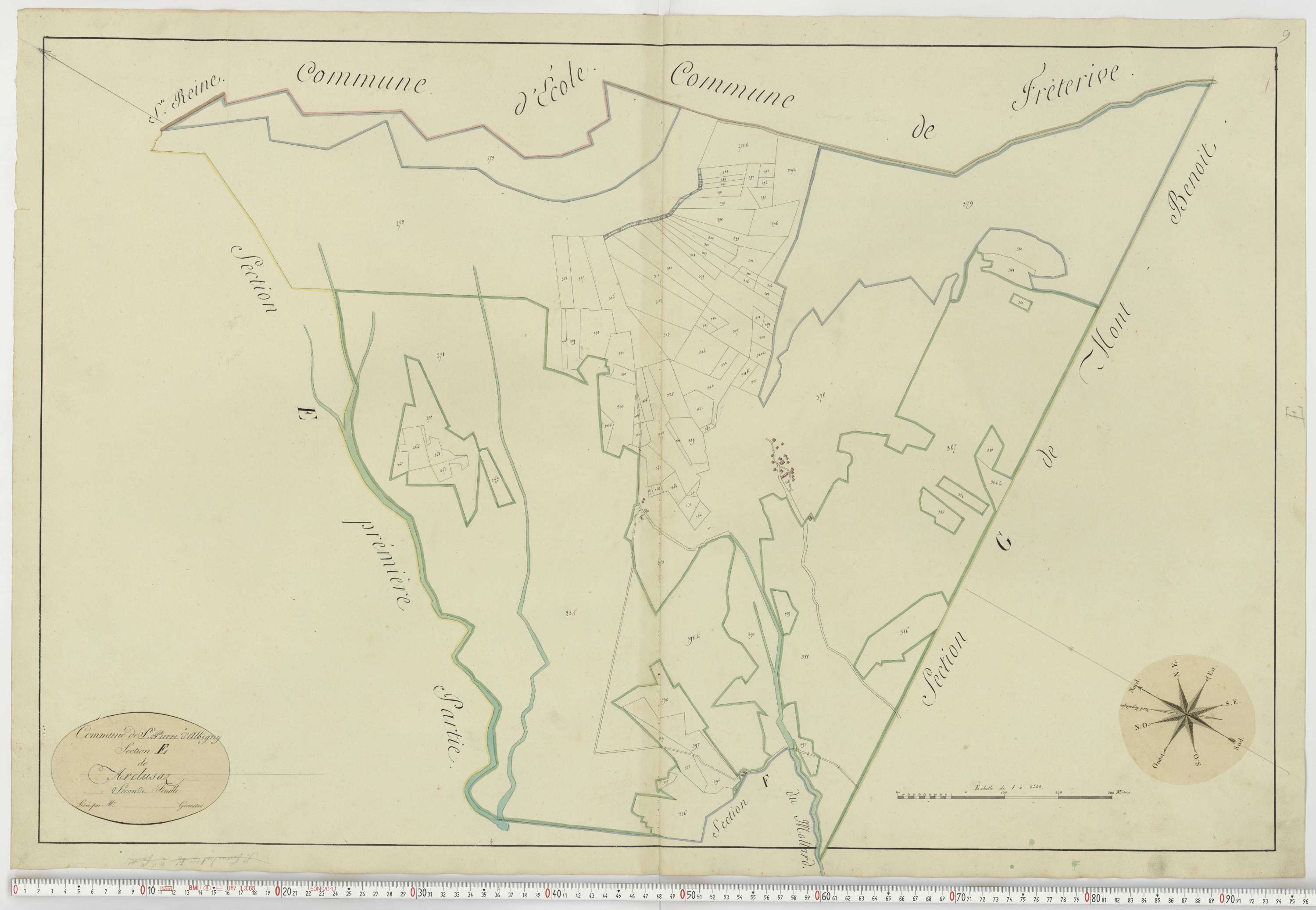 Aiguebelle - Cadastre napoléonien : plan cadastral. - Fréterive, Grésy, Saint-Jean-de-la-Porte, Saint-Pierre-d'Albigny.