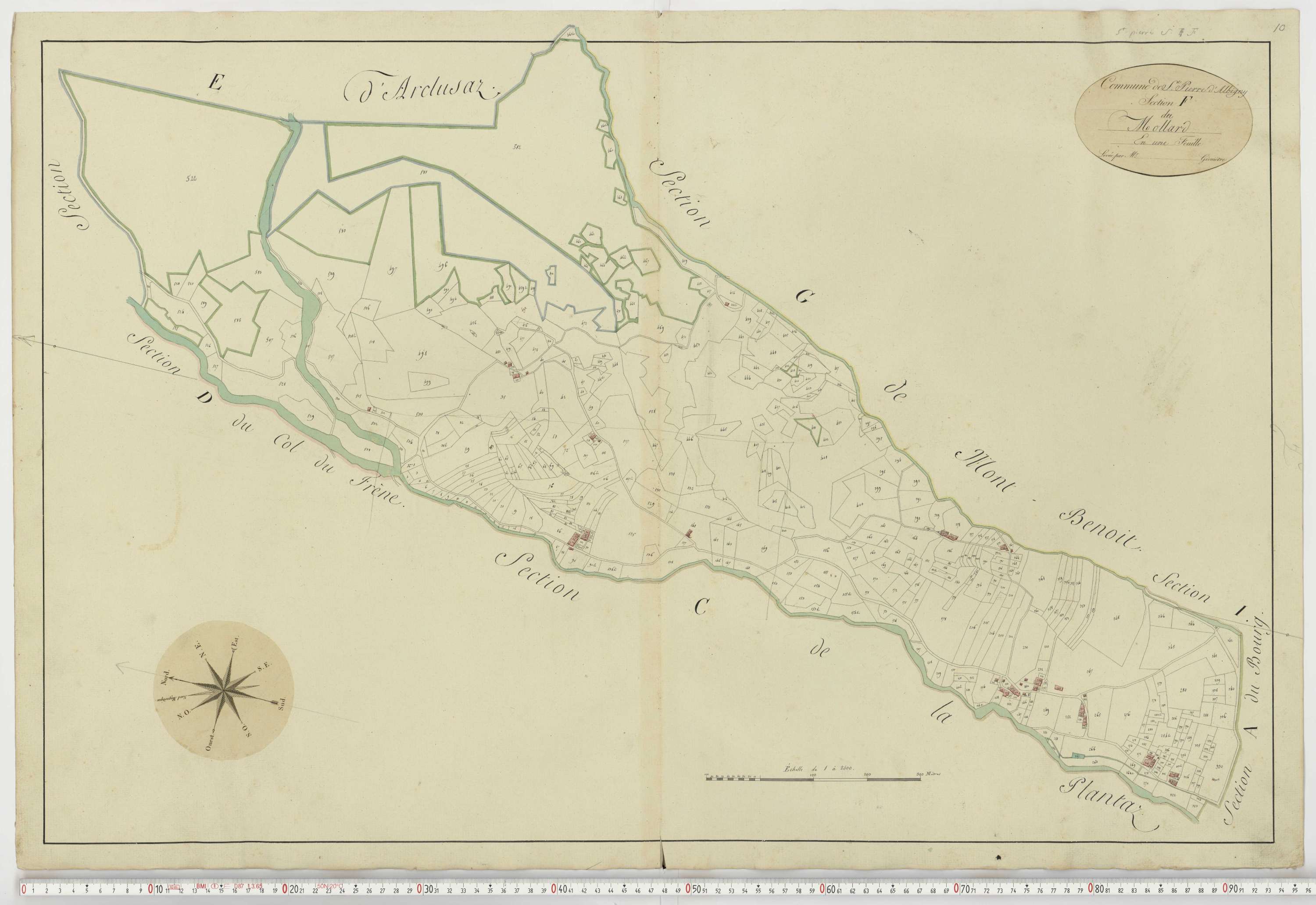 Aiguebelle - Cadastre napoléonien : plan cadastral. - Fréterive, Grésy, Saint-Jean-de-la-Porte, Saint-Pierre-d'Albigny.