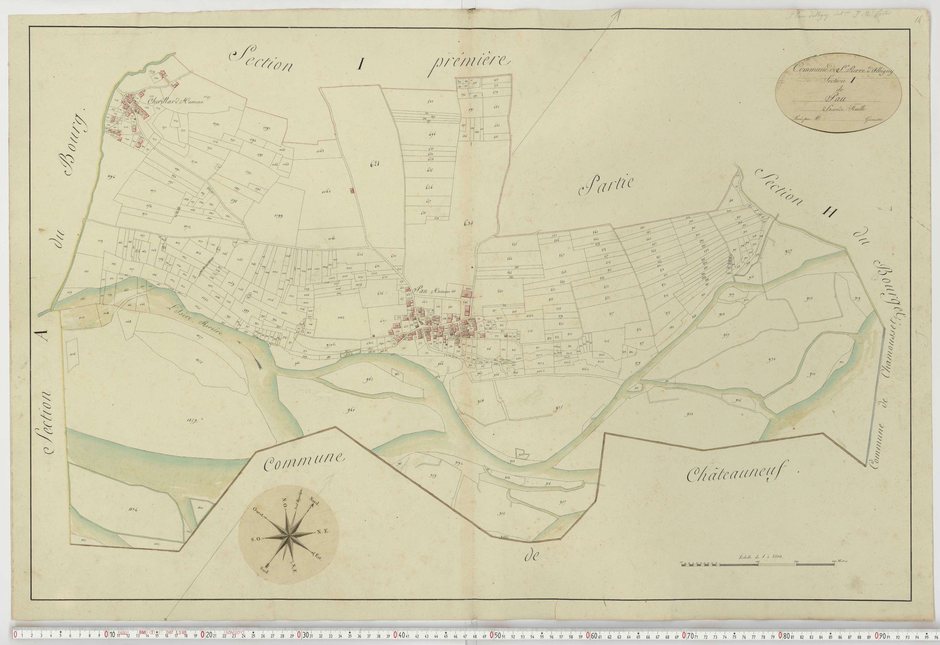 Aiguebelle - Cadastre napoléonien : plan cadastral. - Fréterive, Grésy, Saint-Jean-de-la-Porte, Saint-Pierre-d'Albigny.