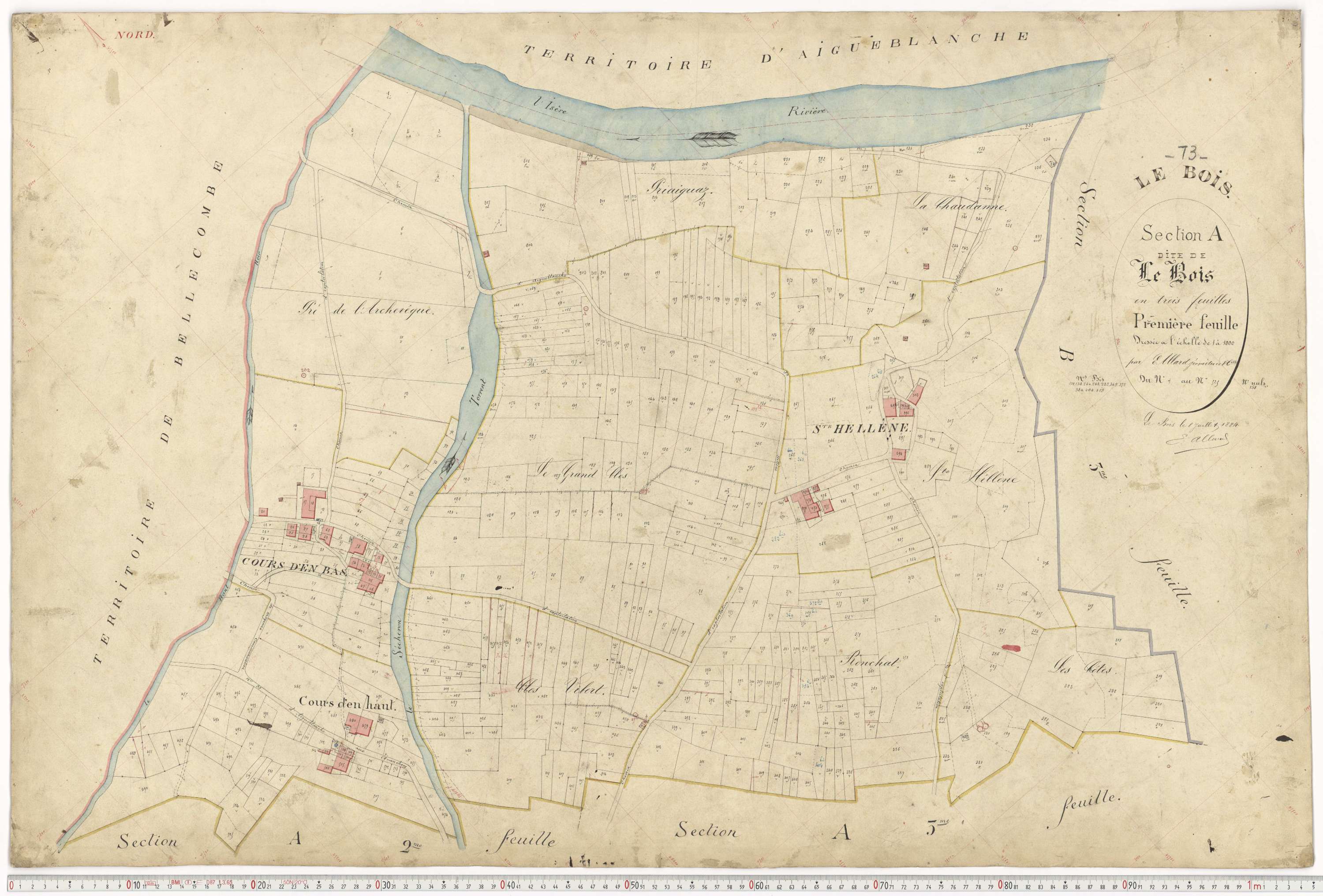 Aigueblanche - Plans cadastraux du premier cadastre français.