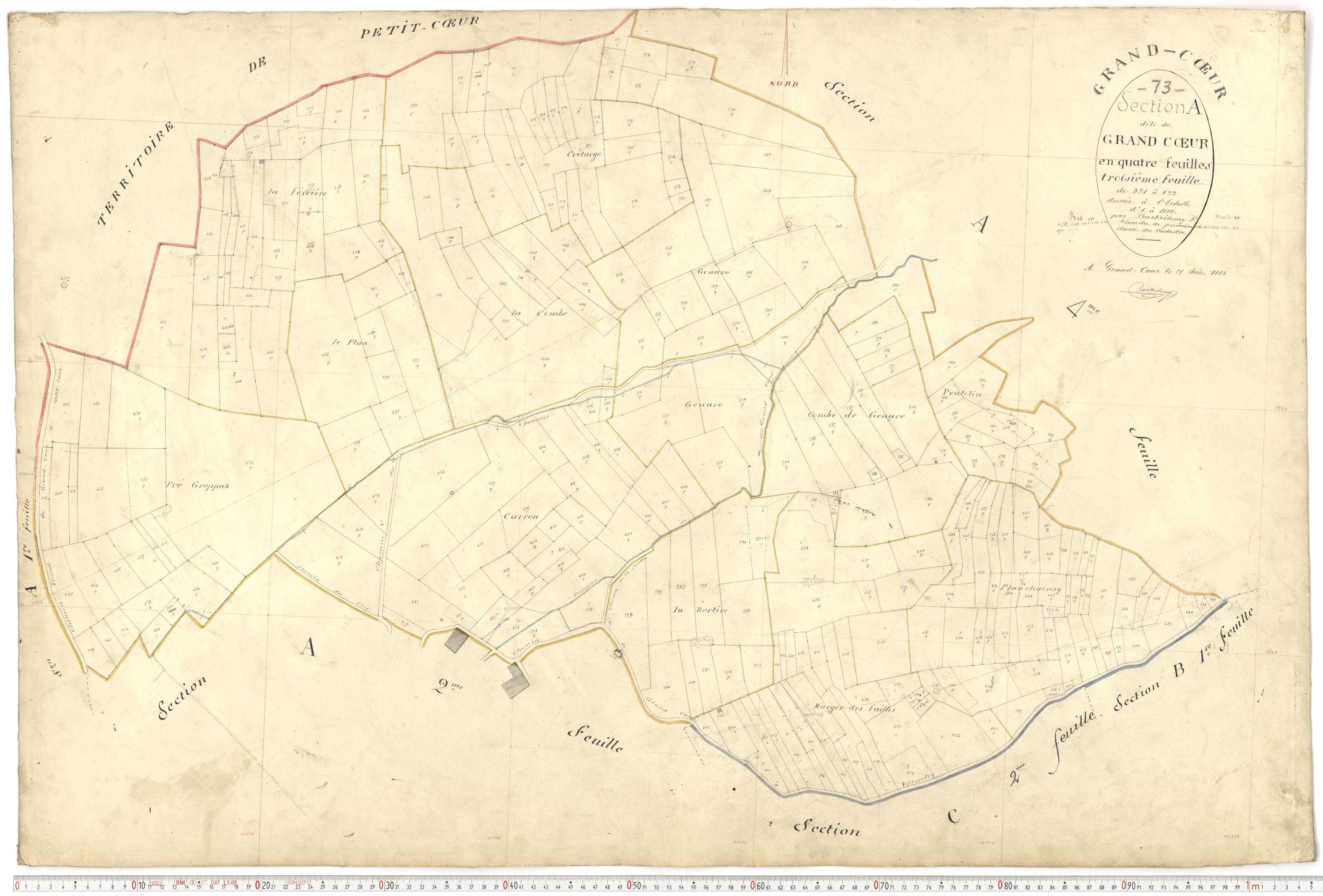 Aigueblanche - Plans cadastraux du premier cadastre français.