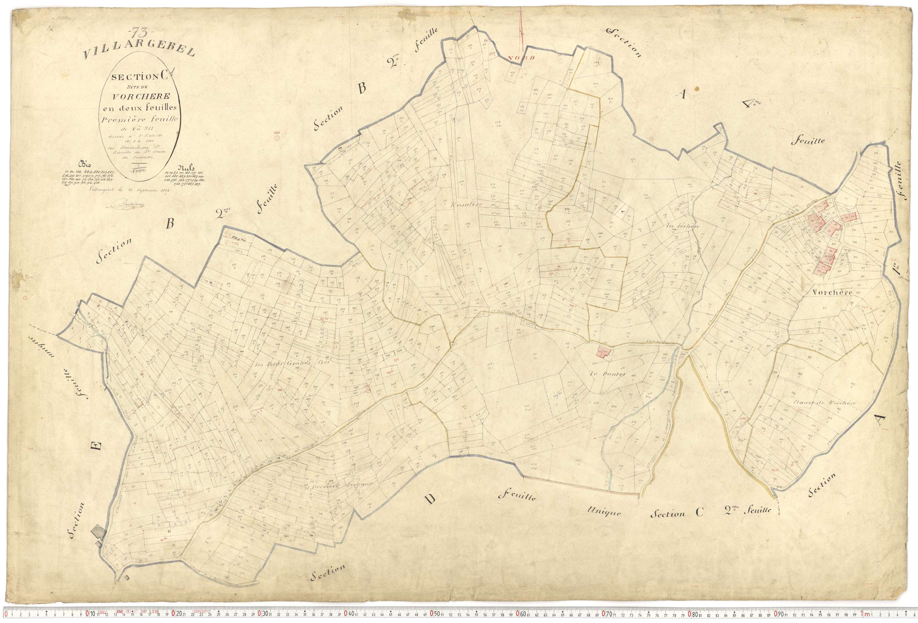 Aigueblanche - Plans cadastraux du premier cadastre français.