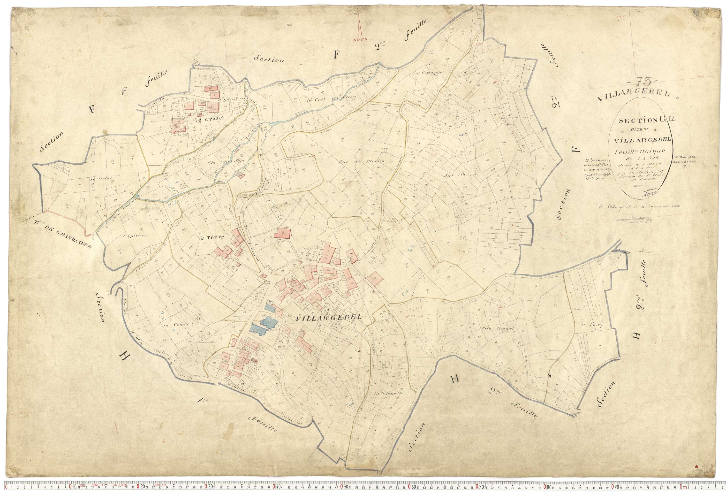 Aigueblanche - Plans cadastraux du premier cadastre français.