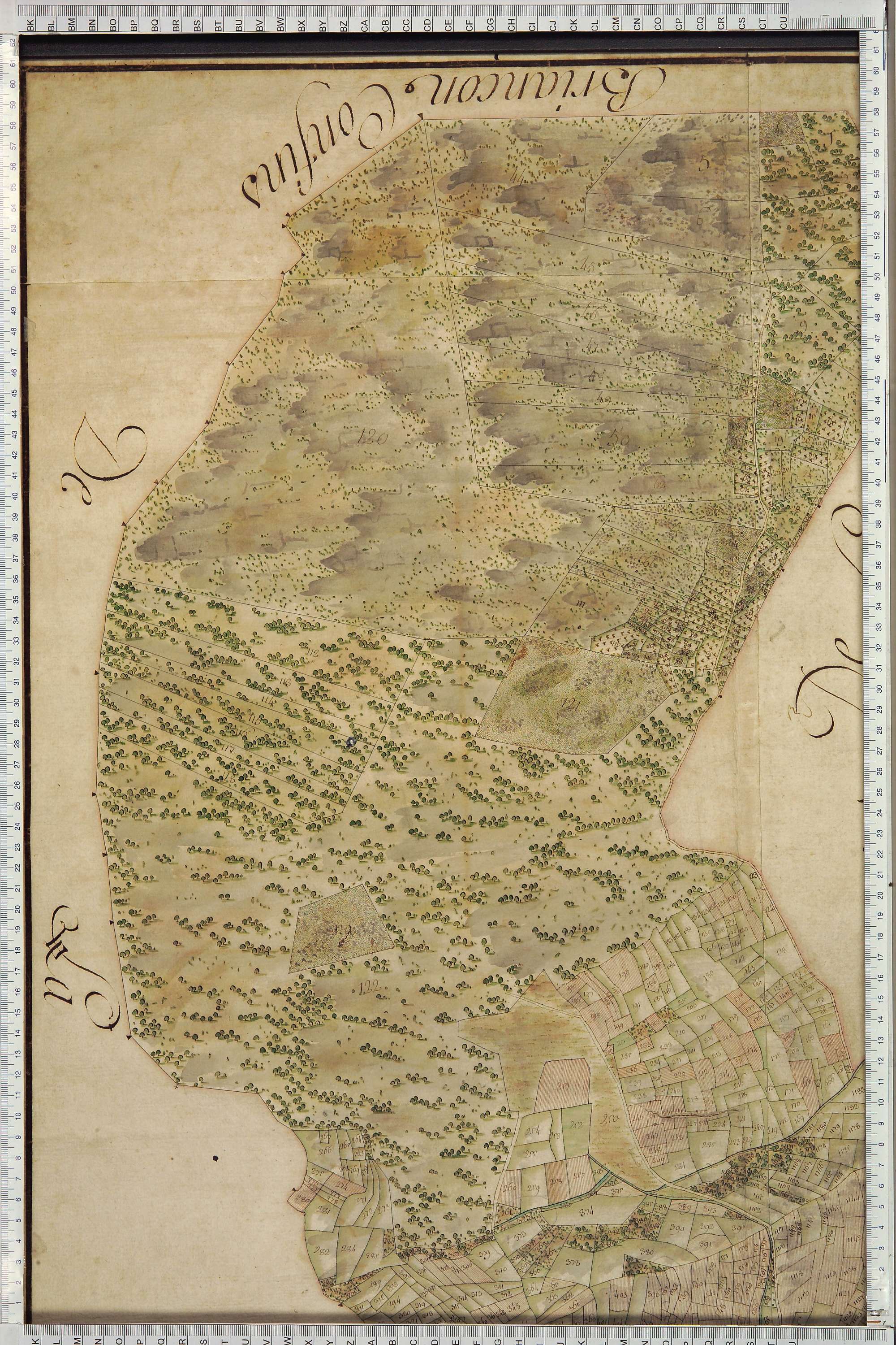 Aigueblanche - Copie de la mappe originale (plan cadastral) de la commune de Saint-Oyen. Signée Cocelli, directeur de la péréquation générale.