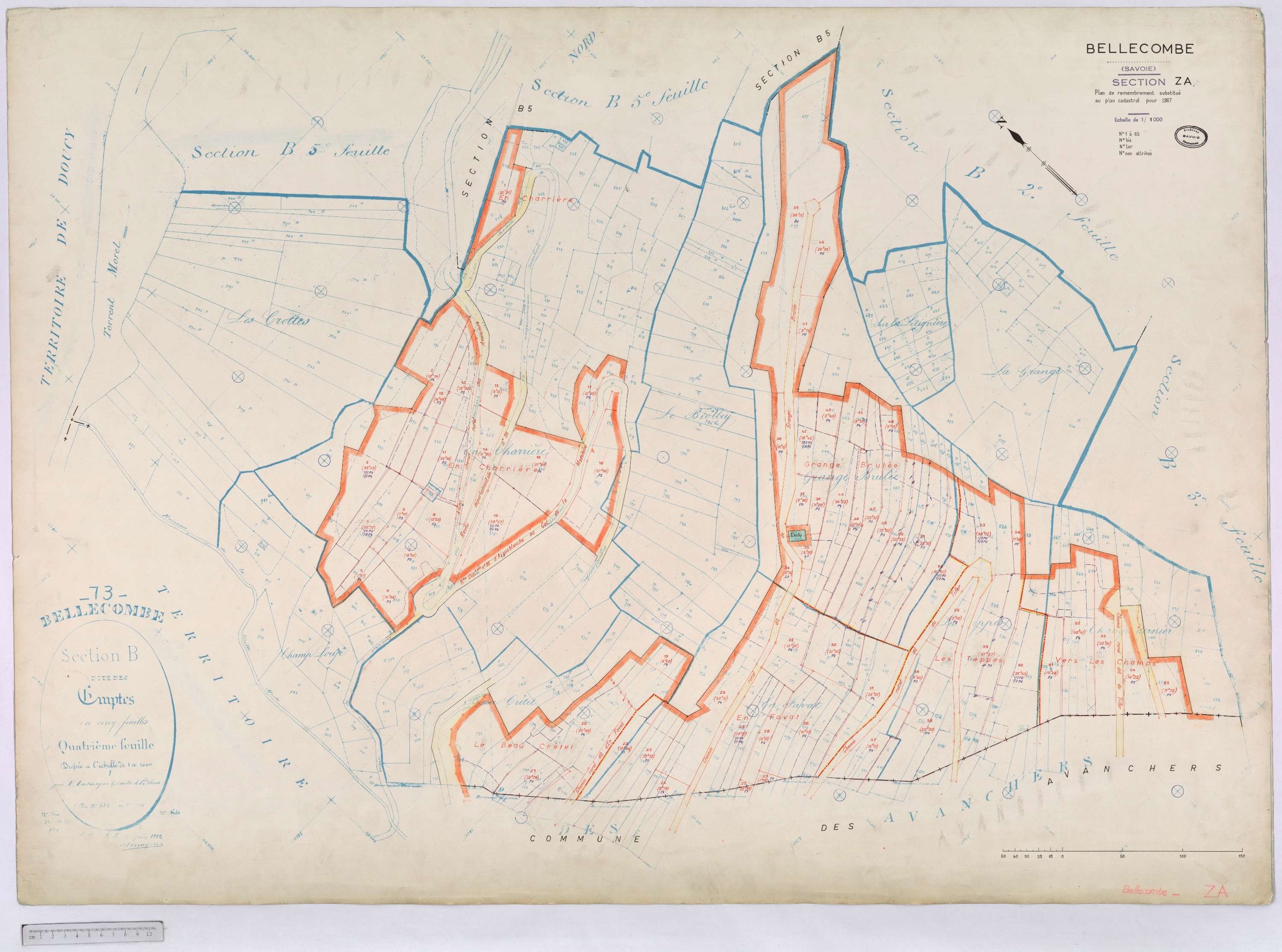 Aigueblanche - Cadastre remembré (1967).