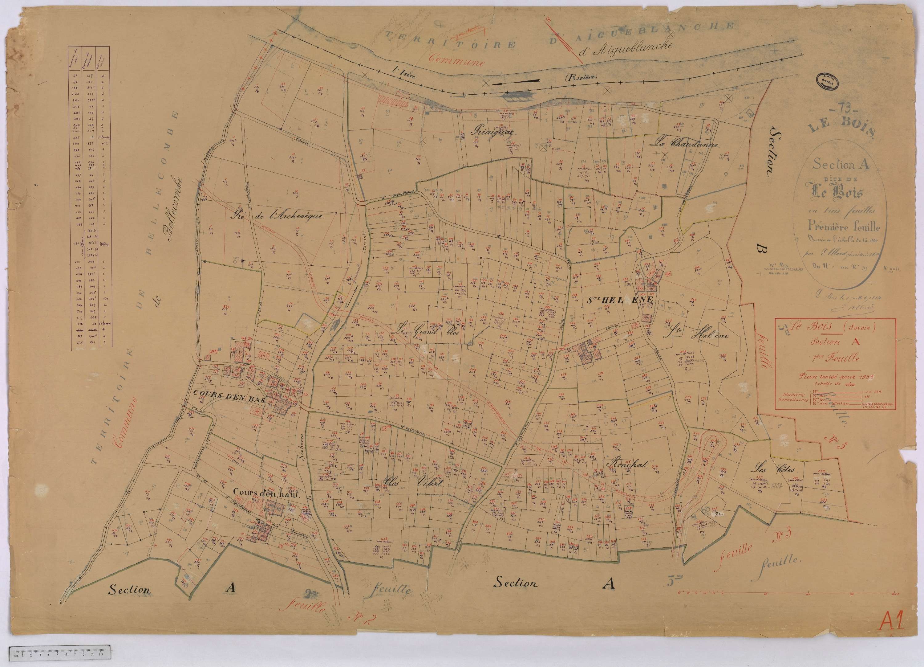 Aigueblanche - Cadastre rénové (1935).