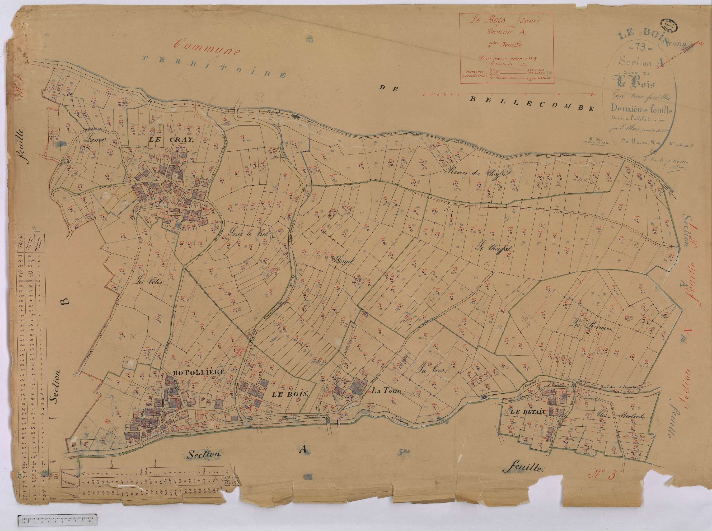 Aigueblanche - Cadastre rénové (1935).