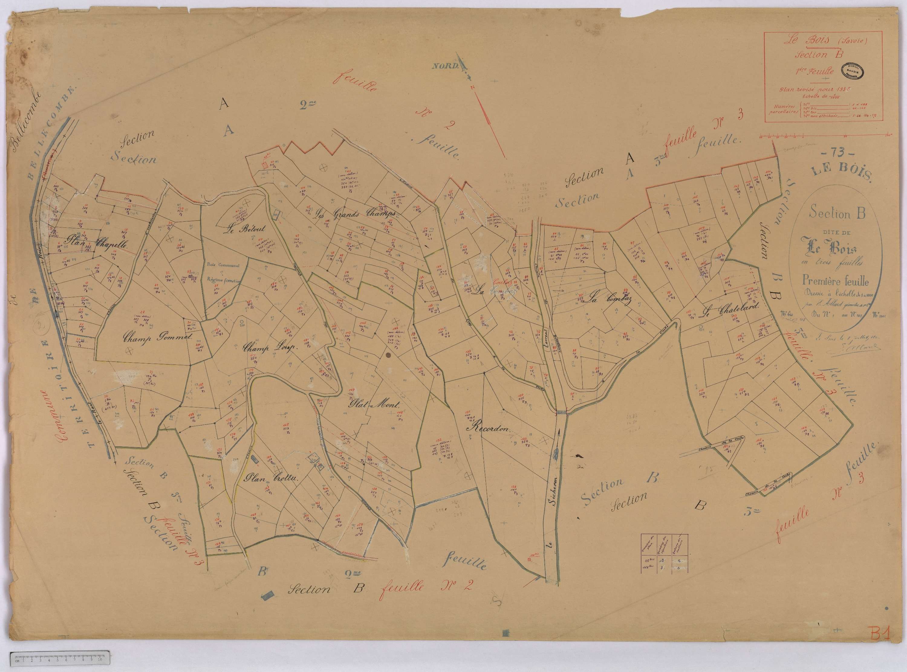 Aigueblanche - Cadastre rénové (1935).