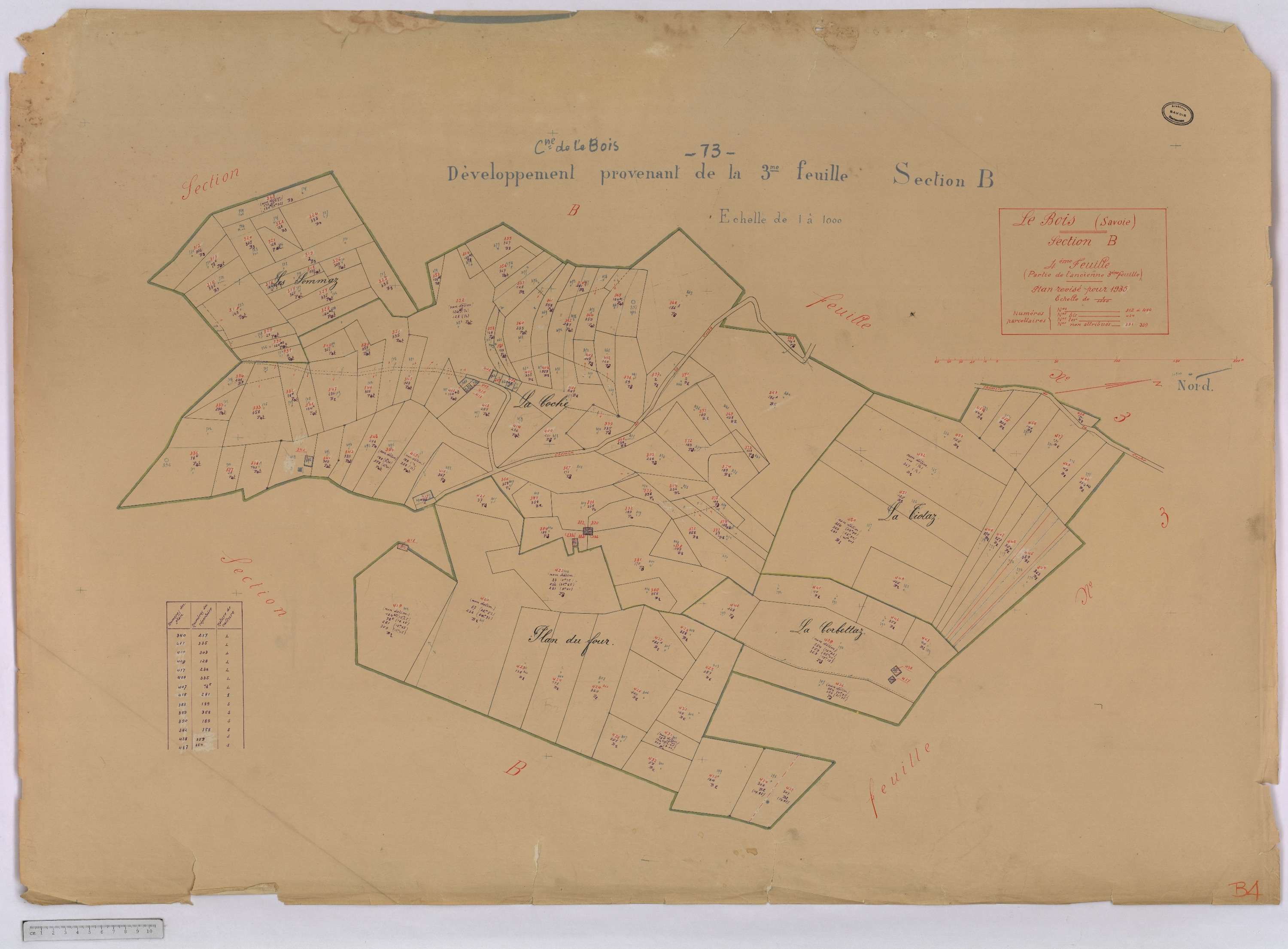 Aigueblanche - Cadastre rénové (1935).