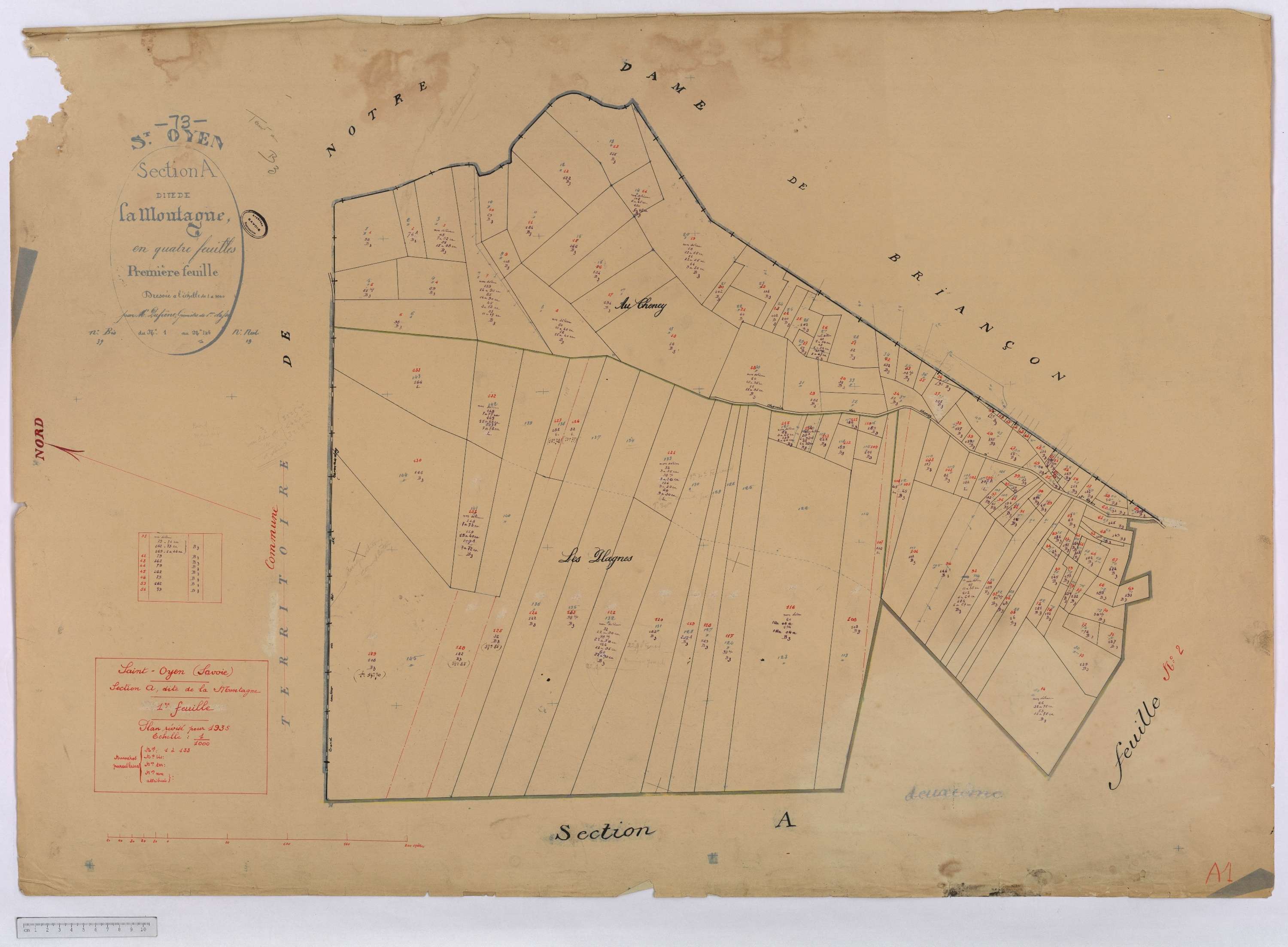 Aigueblanche - Cadastre rénové (1935).