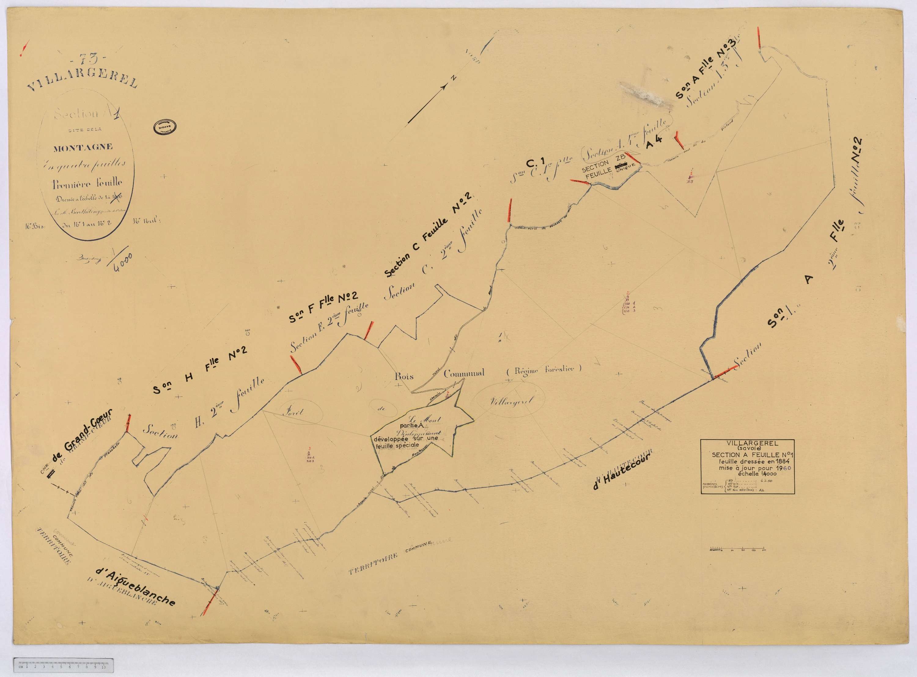 Aigueblanche - Cadastre rénové (1960) et cadastre remembré (s.d.).