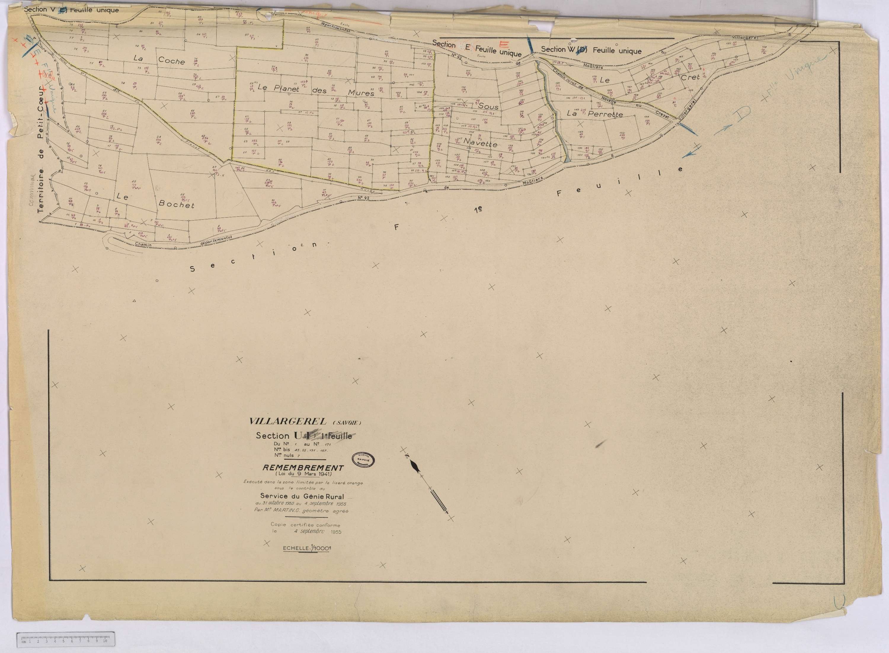 Aigueblanche - Cadastre rénové (1960) et cadastre remembré (s.d.).