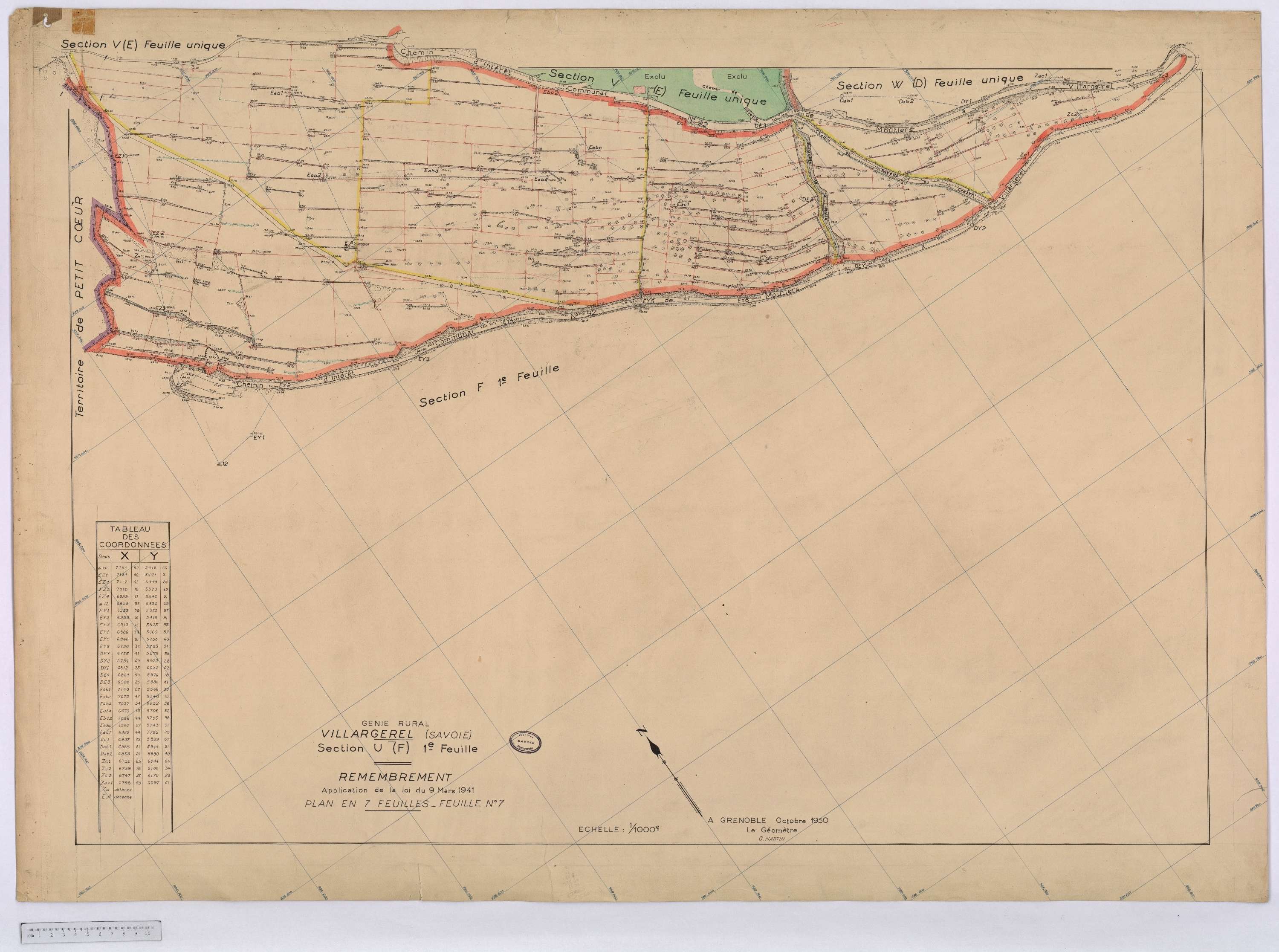 Aigueblanche - Cadastre rénové (1960) et cadastre remembré (s.d.).