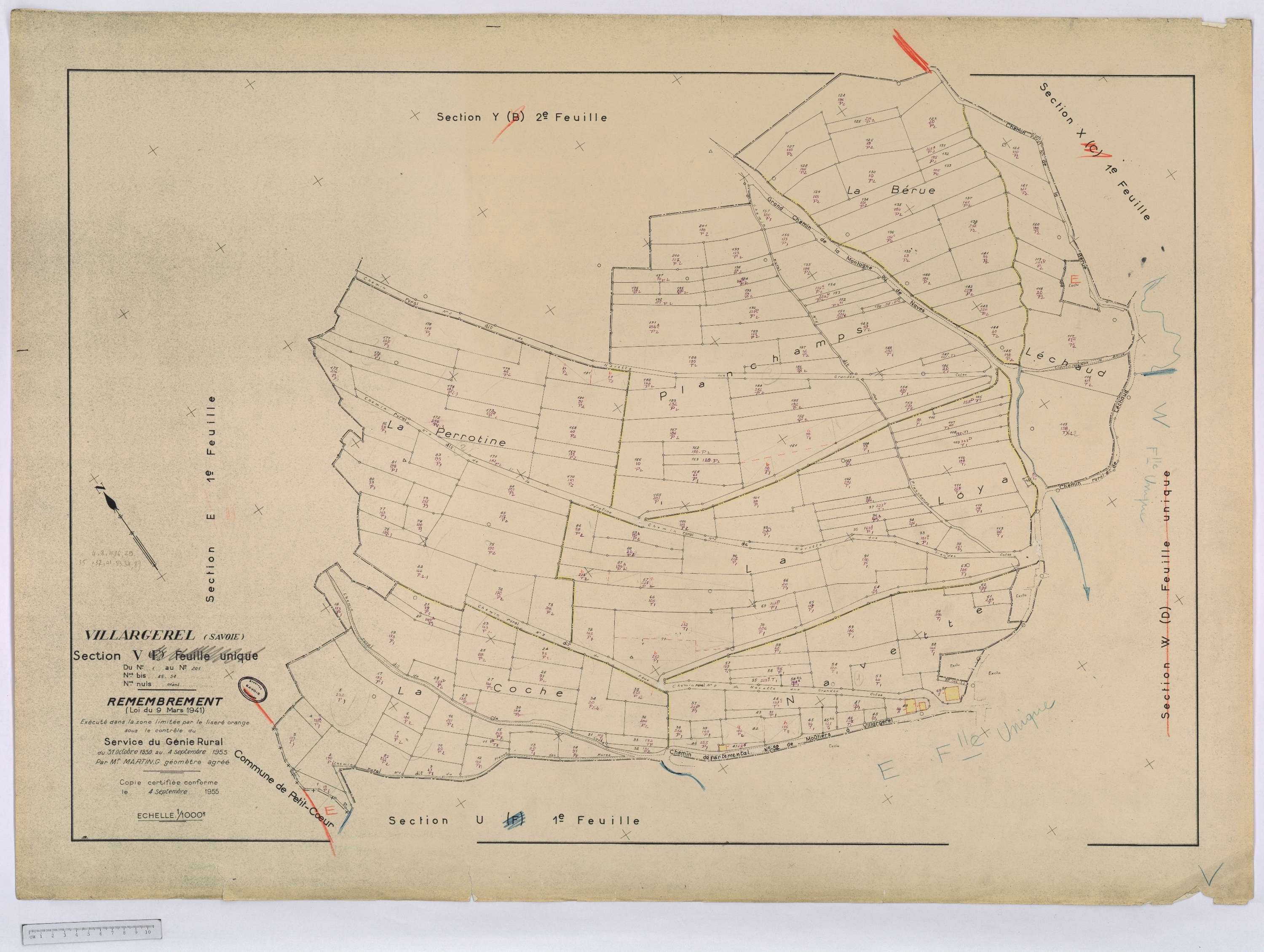 Aigueblanche - Cadastre rénové (1960) et cadastre remembré (s.d.).